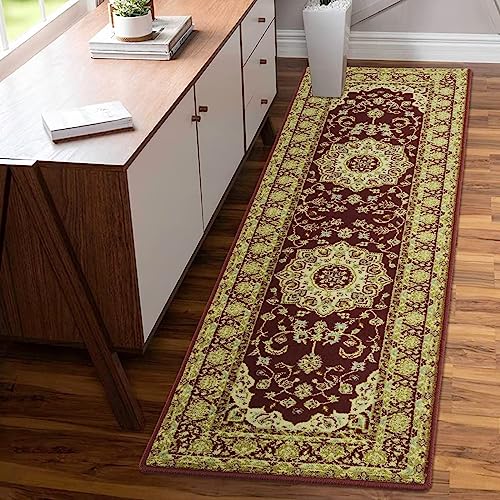GARVEE 2x6 Runner Rugs - Soft Boho Indoor Carpet for Living Room, Bedroom, Dining Room, Kitchen, Office & Nursery - Easy Care Home Decor Accent Floor Mat in Red - Perfect for Hallways, Entryways & Cozy Spaces