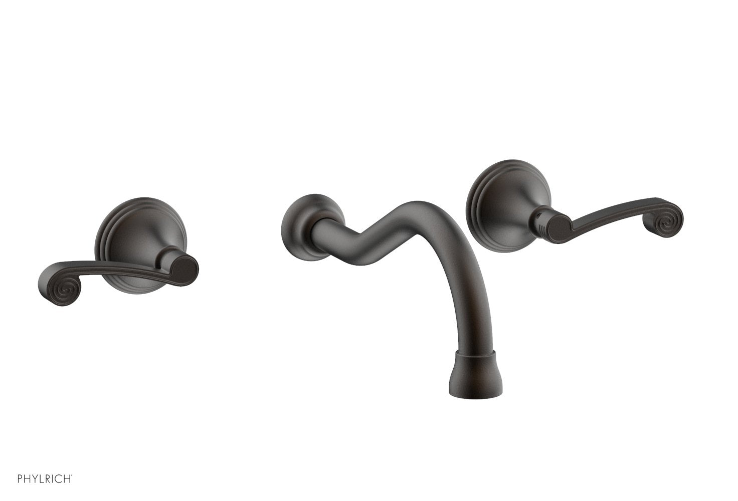 3RING Wall Lavatory Faucet Set with Curved Lever Handles - DWL206 - Perfect for Bathroom Sink, Powder Room and Guest Bath Installation