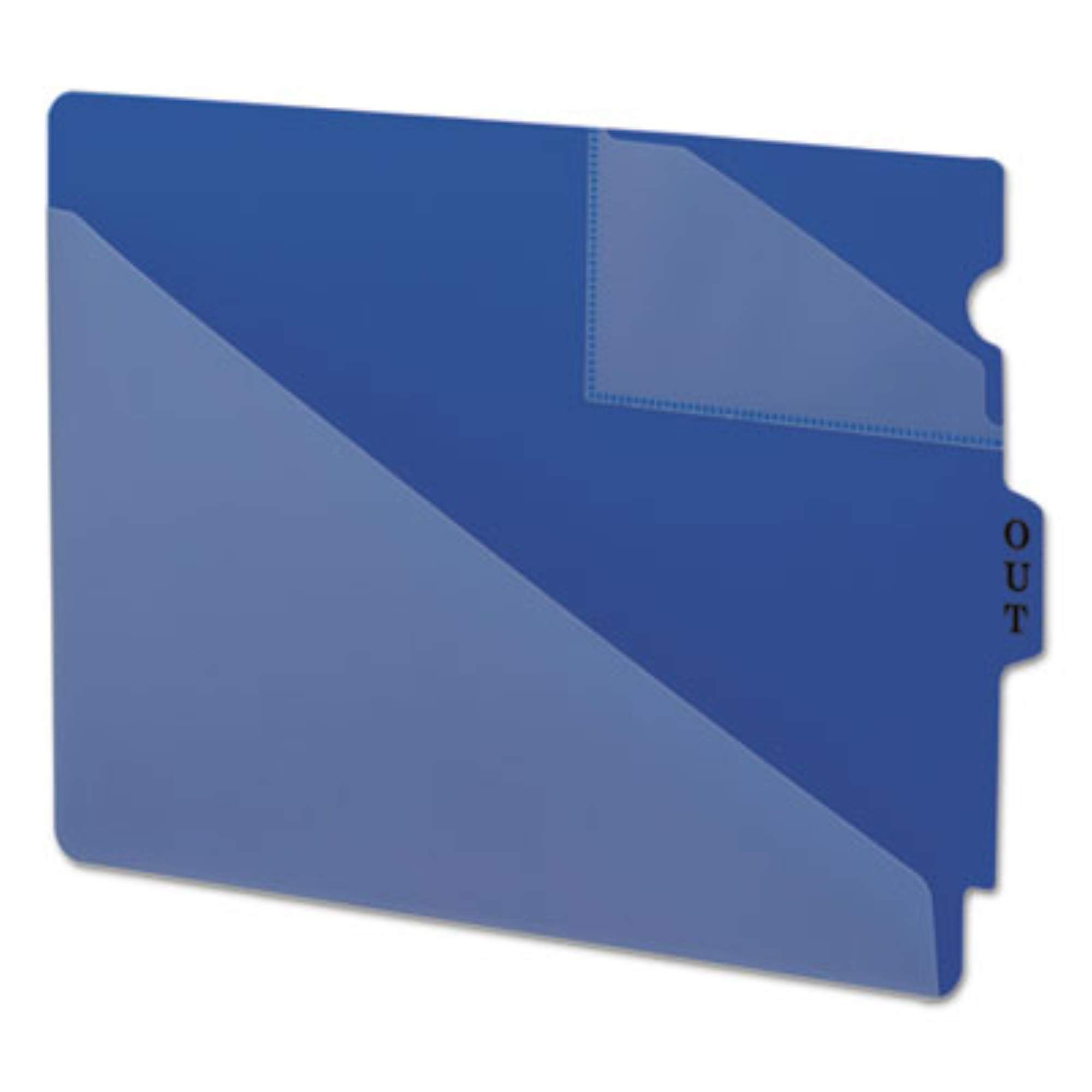 Smead 61961 Letter Size File Folders with Diagonal-Cut Pockets - Polypropylene, Blue, 50 per Box - Perfect for Office Organization and Document Filing