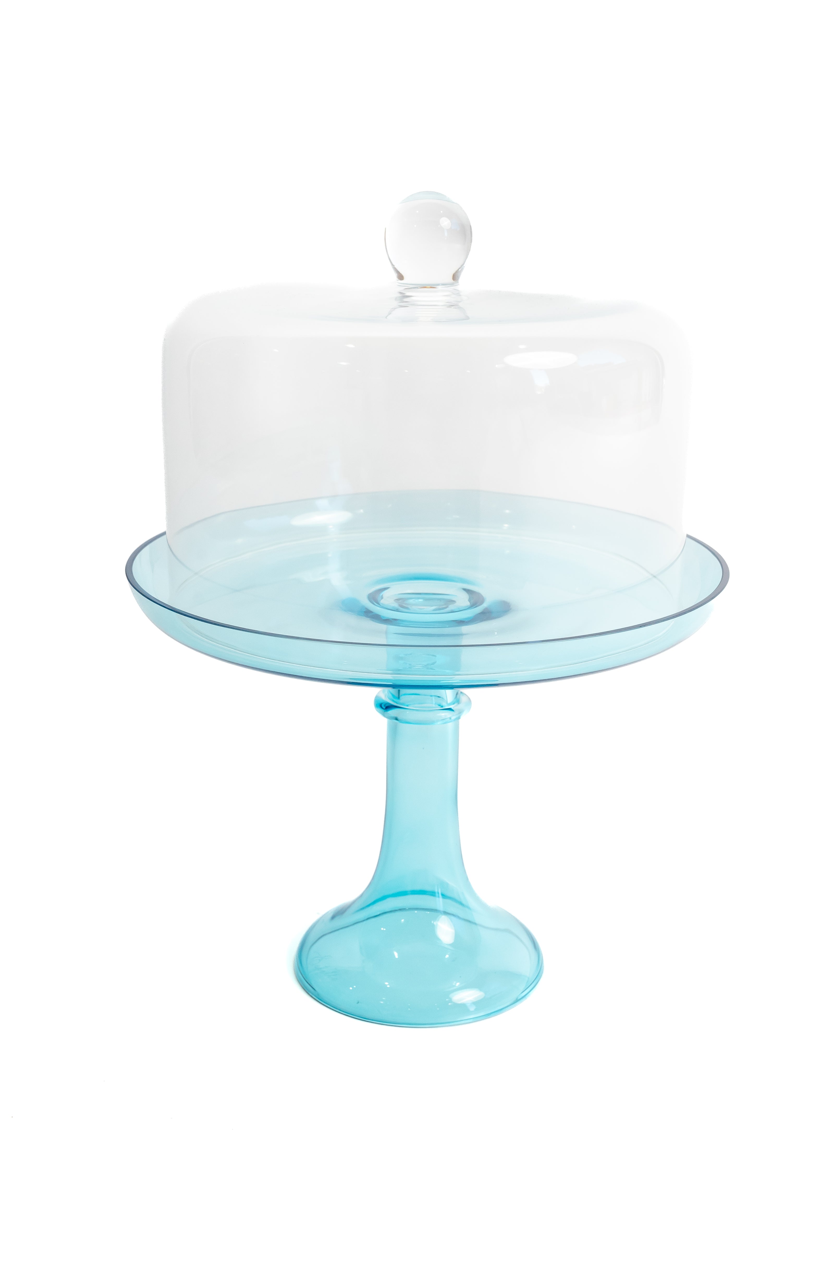 Estelle 12-Inch Glass Cake Stand - Ocean Blue Color, Elegant Dessert Display for Weddings, Birthdays & Parties, Sturdy & Stylish Serving Platter for Cakes, Cupcakes & Pastries
