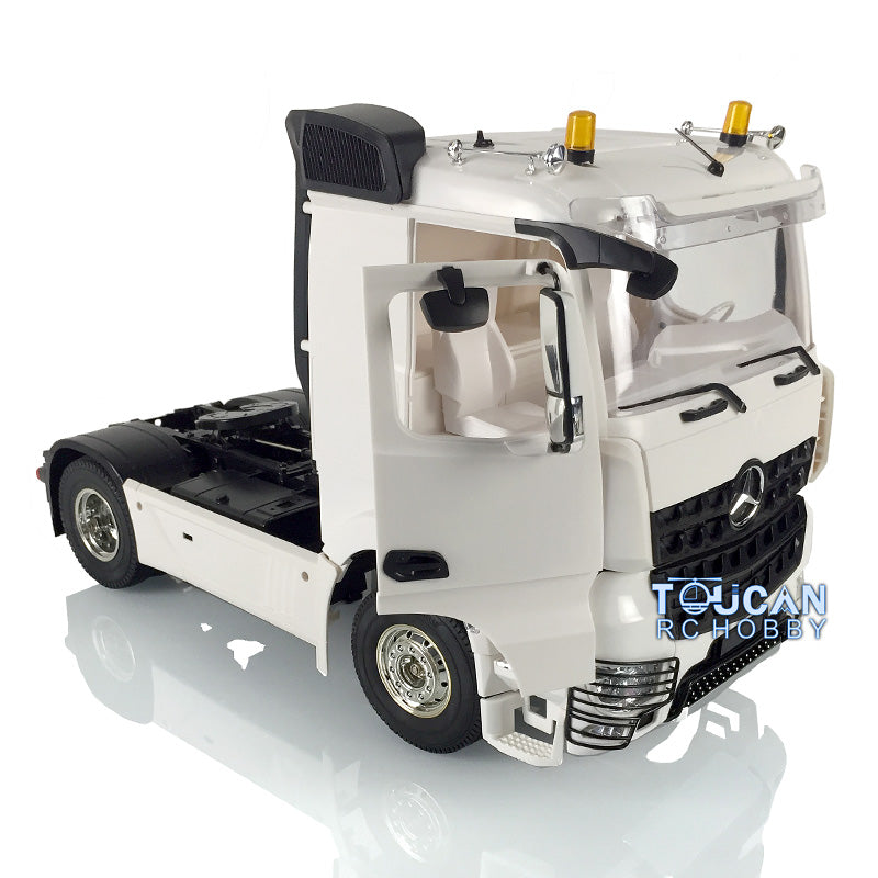 1/14 Scale 4x2 RC Tractor Truck with Open Door Trailer - Unpainted DIY Radio Control Toy for Adults & Kids - Perfect for Hobbyists, Collectors, and RC Car Enthusiasts - Great for Off-Road Play, Racing, and Model Display
