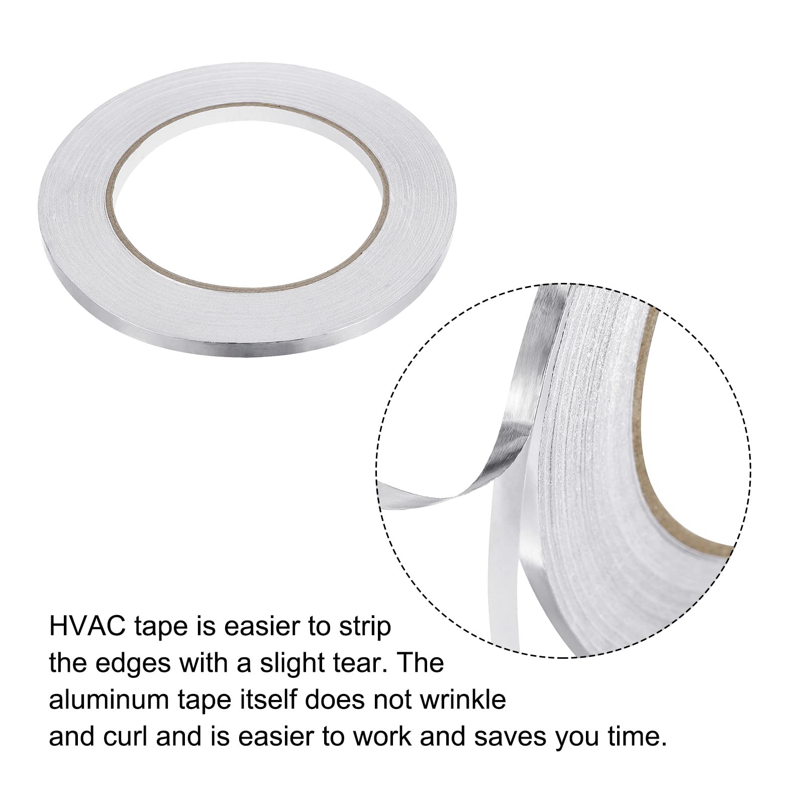 Meccanity High-Temperature Aluminum Foil Tape - 0.24 inch x 50 Yard (1.96 mil) Silver HVAC Tape for Ductwork, Dryer Vent, Pipe Insulation & Metal Repairs - Heat Resistant Adhesive for Home, HVAC & Industrial Use