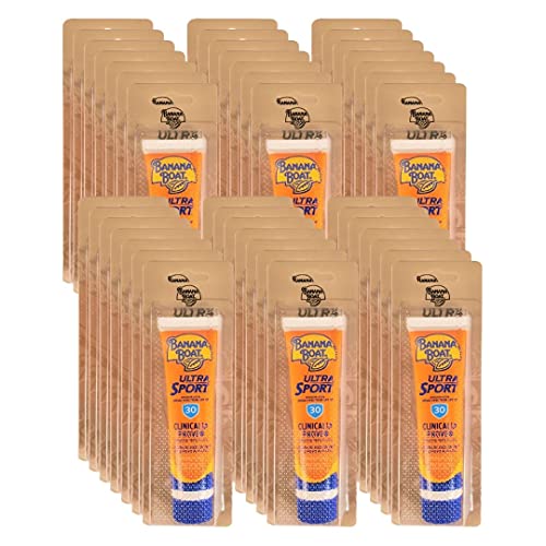 Ultra Sport Sunscreen SPF 30 - Waterproof, Sweatproof & Heat Resistant Sunblock for Swimming, Running & Outdoor Sports | Non-Greasy, Breathable Formula | 1 oz Travel Size (Pack of 36) | Perfect for Beach, Pool, Hiking & Summer Activities