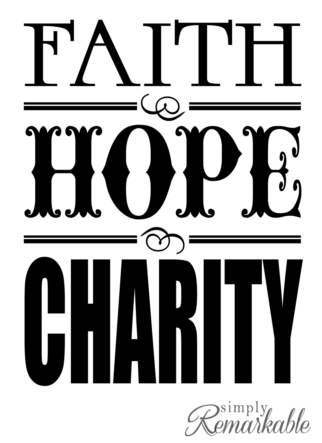 Faith Hope Charity Vinyl Decal Sticker 5.2 x 4 inches - Waterproof Removable for Laptop, Wall, Car, MacBook, Phone - Perfect for Home Decor, Office, Gifts & Personalization