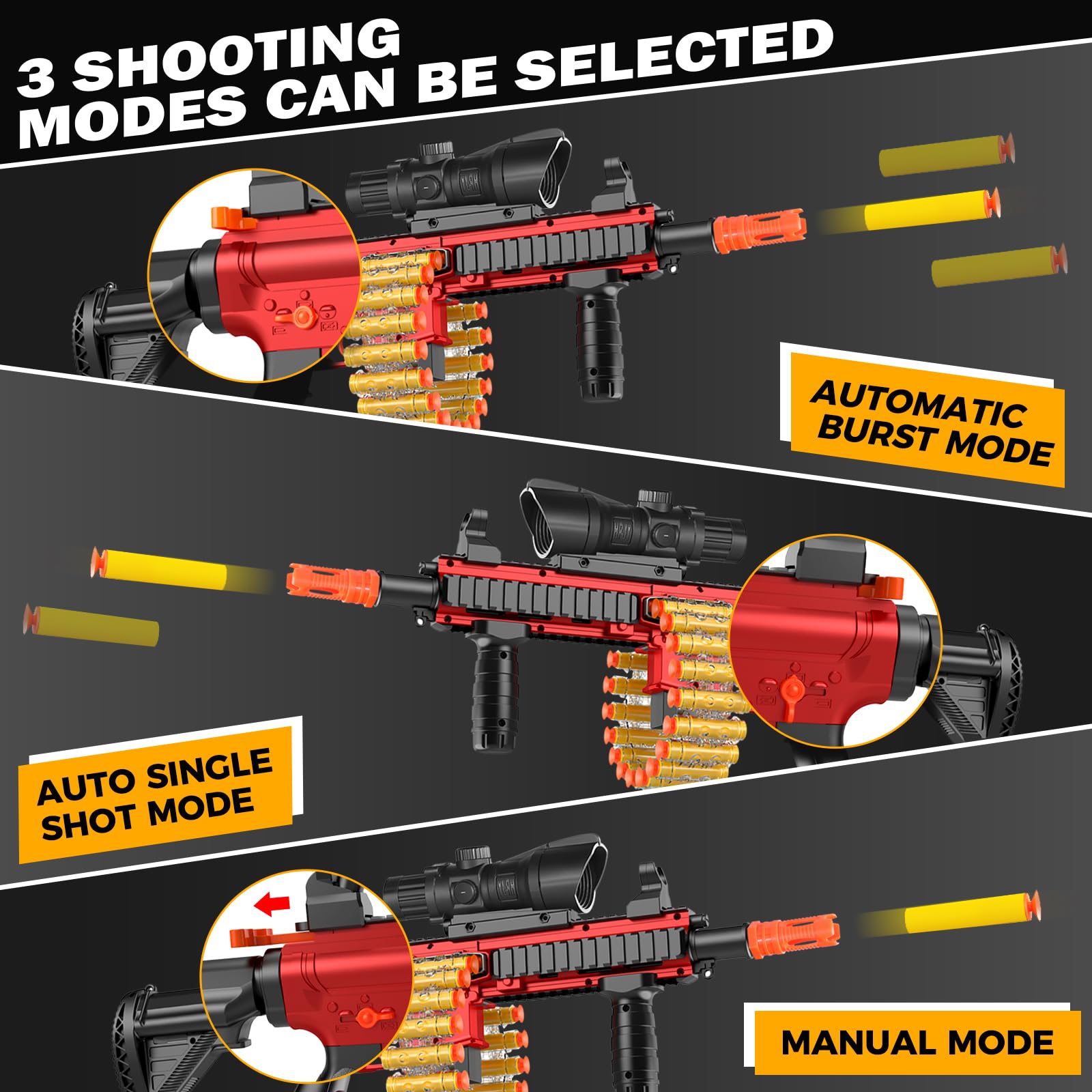 Electric Foam Blaster Toy Gun - Automatic Soft Bullet Sniper Rifle with Scope | Nerf-Compatible Darts | Safe Foam Machine Gun for Boys Ages 8-12 | Outdoor Play, Birthday Gifts & Nerf War Battles