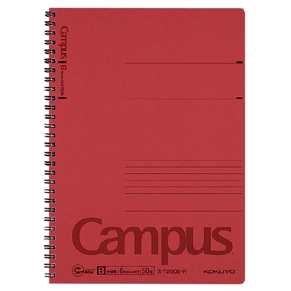 KOKUYO Campus Twin Ring Notebook - Durable Spiral Bound Notebook for School, Office & College - Perfect for Note Taking, Journaling & Studying
