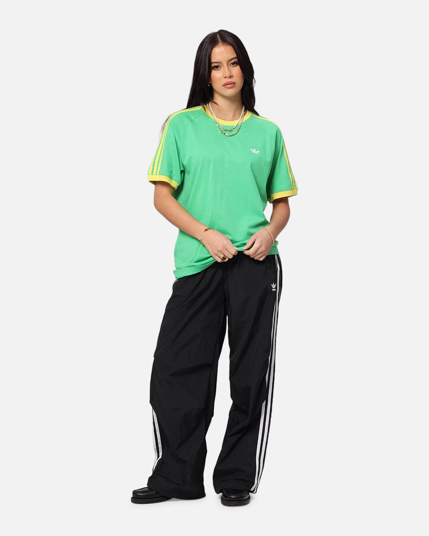 Adidas Monogram Cali T-Shirt for Men - Green Cotton Short Sleeve Tee - Casual Streetwear & Gym Wear