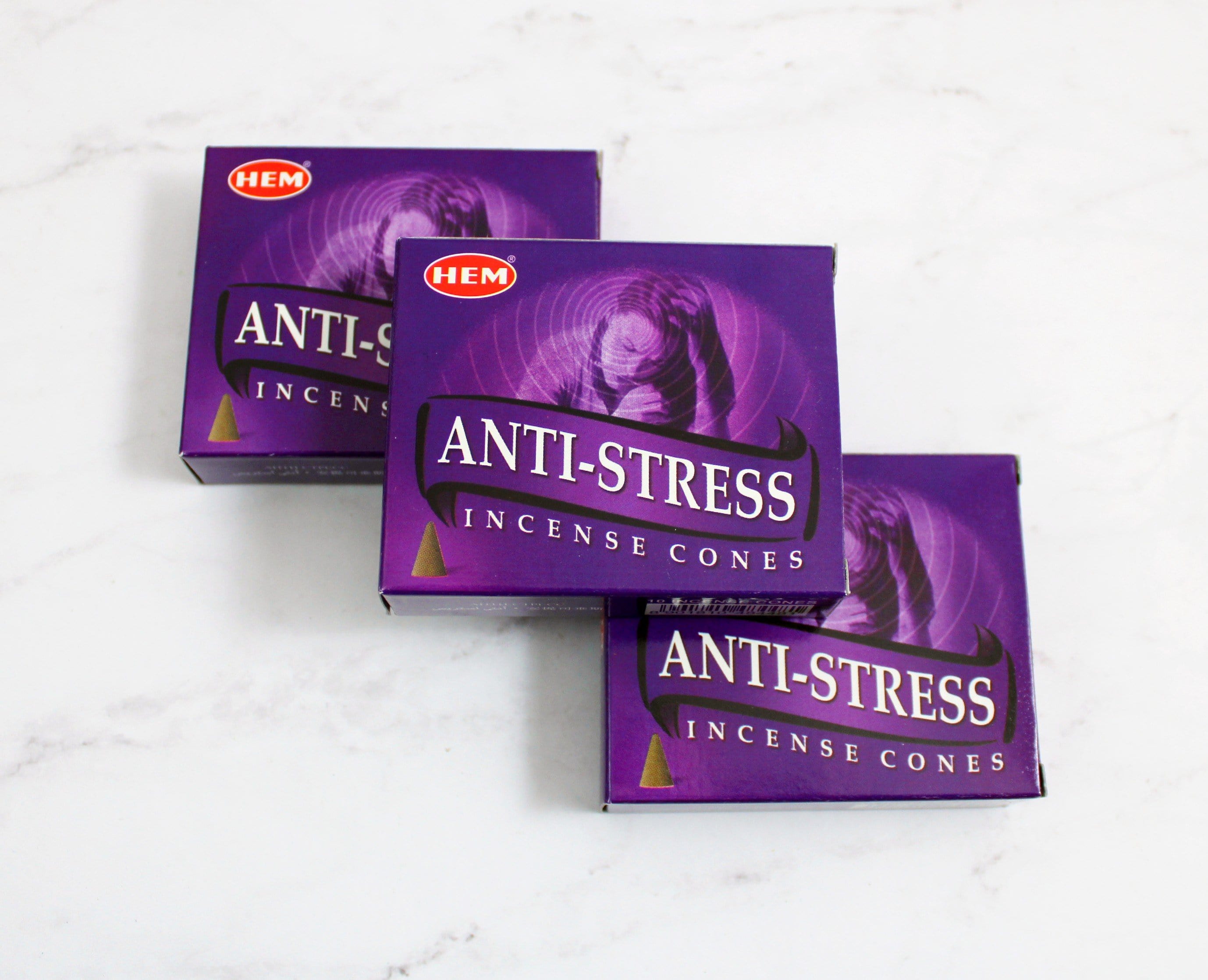 Anti Stress Cone Incense - Relaxing Aromatherapy for Meditation, Yoga & Stress Relief - Natural Herbal Scent for Home & Office Wellness