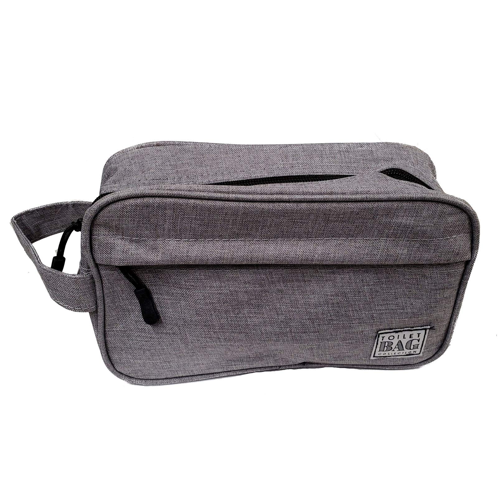 Elegant Gray Cosmetic Bag with Handle - 10 x 4 x 6.25 Inch Travel Toiletry Organizer for Women | Perfect for Makeup, Skincare & Travel Essentials | Gym, Vacation & Daily Use