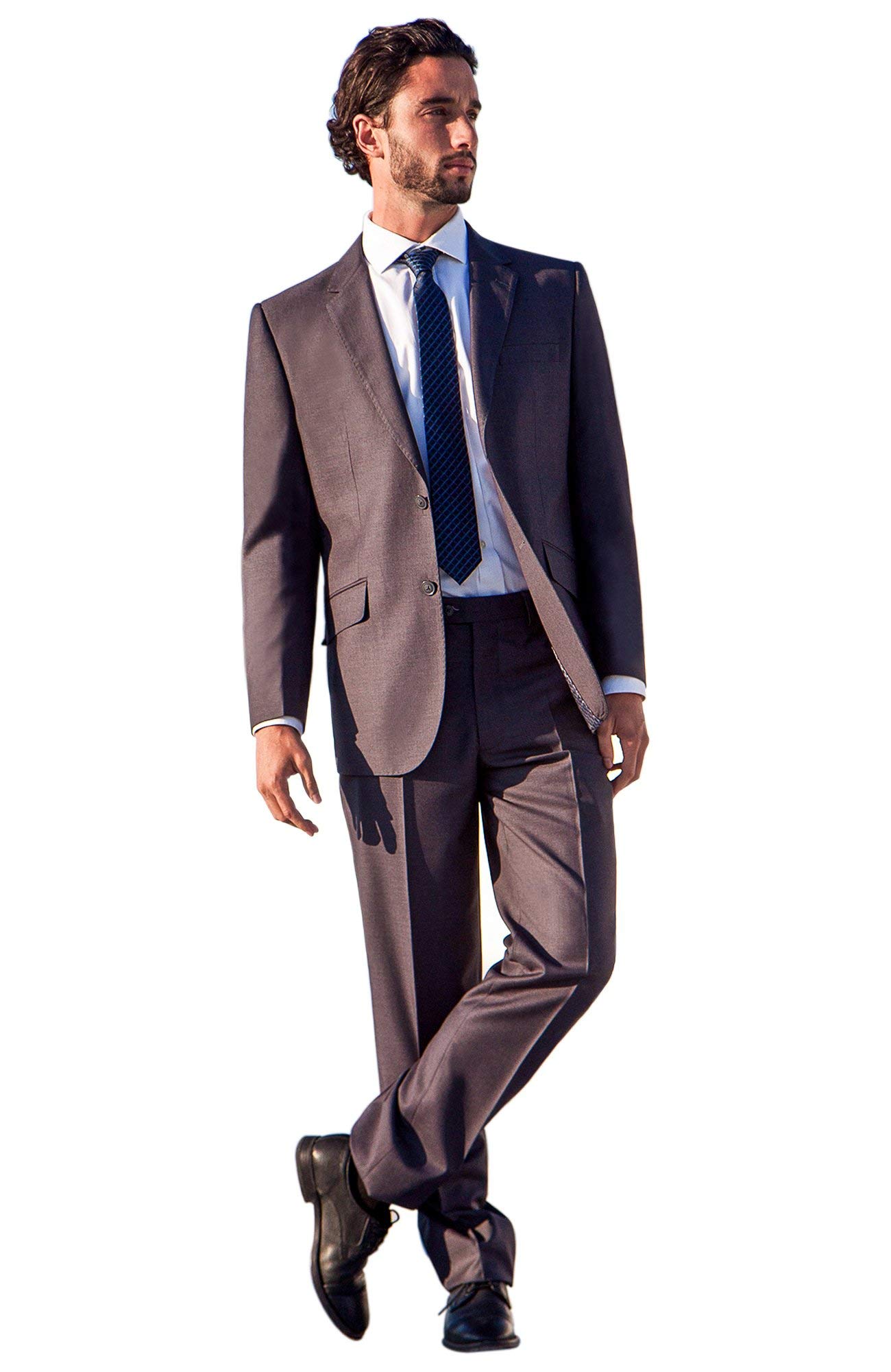 Premium Italian Wool Men's 2-Piece Suit Set - Modern Fit Blazer & Dress Pants for Business, Weddings & Formal Events | Slim Fit Two-Button Wedding Suit & Trousers for Office, Parties & Special Occasions