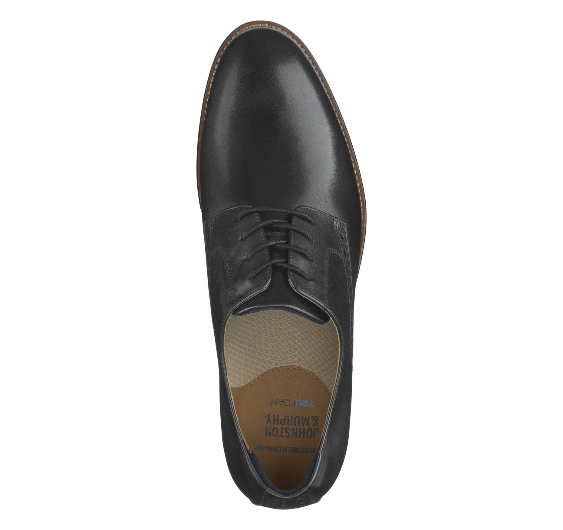 Johnston & Murphy Men’s Conard 2.0 Plain Toe Dress Shoes - Premium Italian Leather, Cushioned Footbed & Durable Rubber Sole | Comfortable Business & Formal Wear for Work, Office & Special Occasions