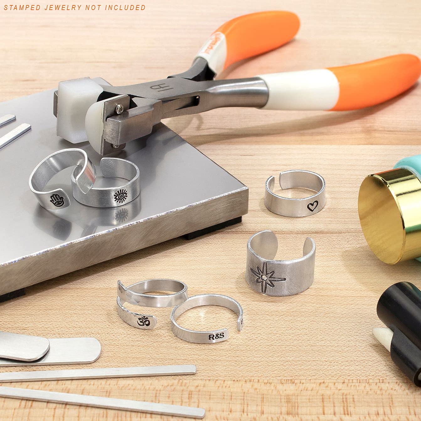 ImpressArt Metal Stamping Ring Making Kit - DIY Jewelry Craft Set with Birthstones for Handmade Rings, Personalized Gifts & Creative Projects | Perfect for Wedding Bands, Anniversary Gifts & Crafting Classes