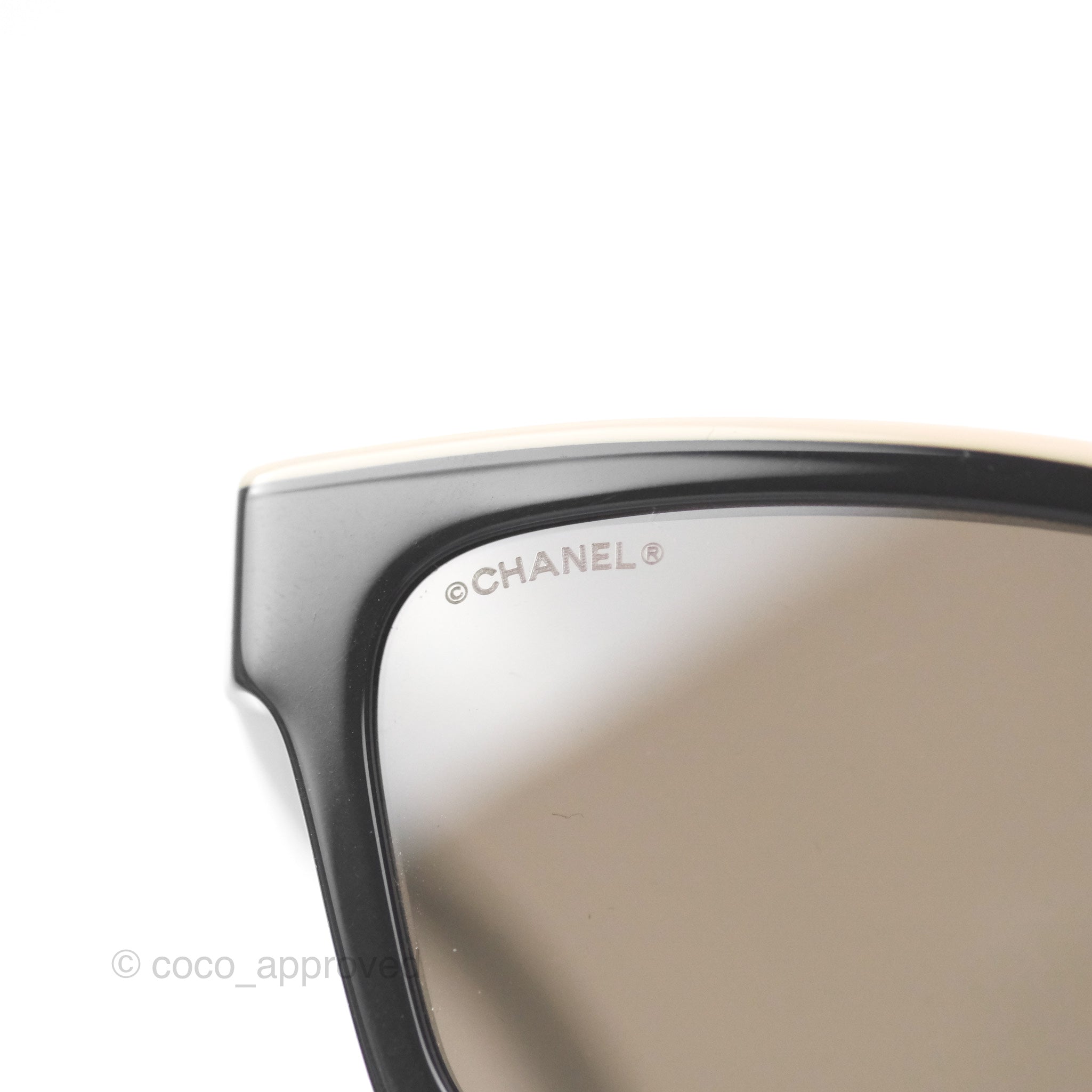 Chanel Acetate Square Sunglasses for Women - Classic Black/Beige Frame with UV Protection - Perfect for Beach, Driving & Fashion Outfits
