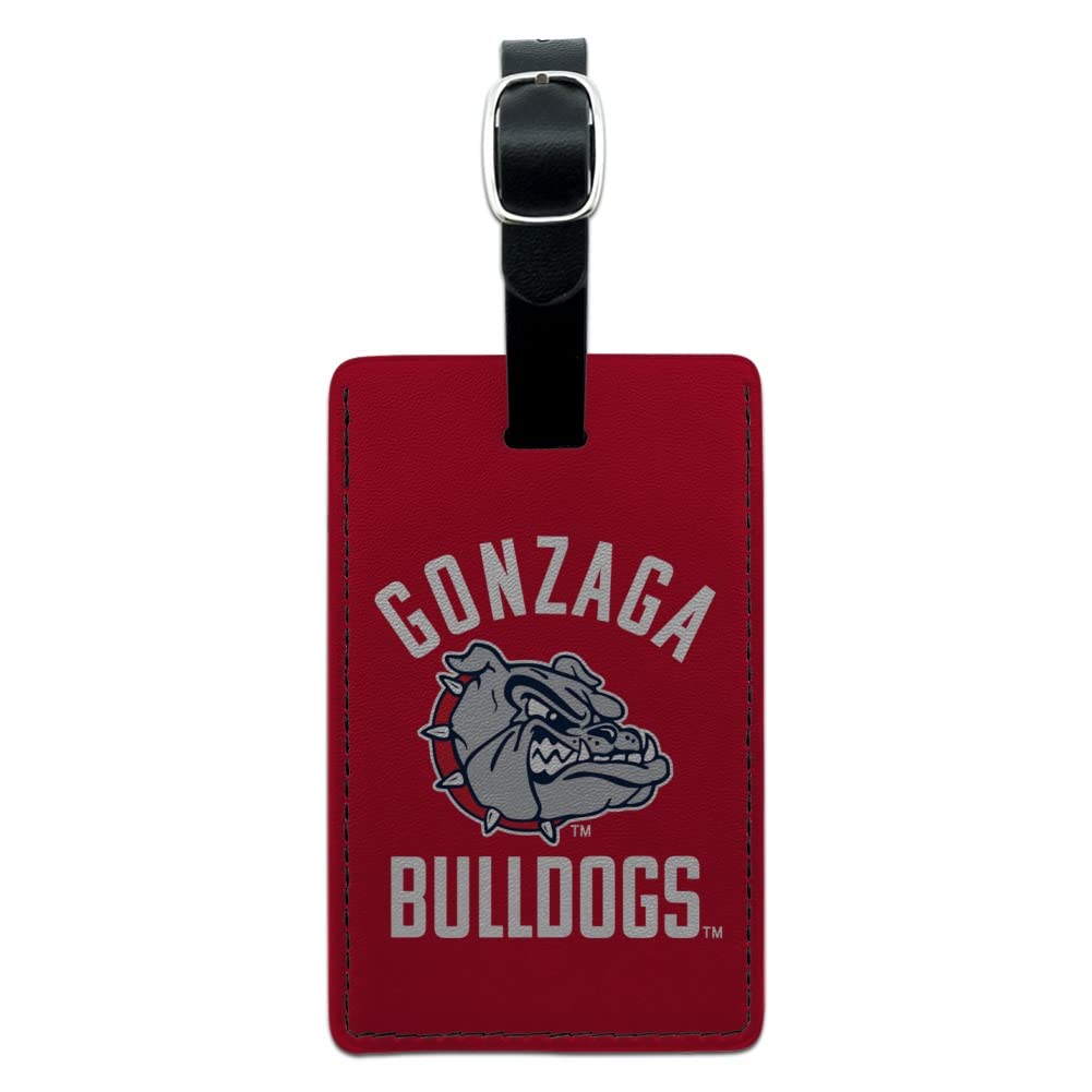 Gonzaga University Bulldogs Leather Luggage Tag - Rectangle Carry-On ID Card Holder for Travel, Suitcases & Backpacks | Perfect for Alumni, Fans & College Students