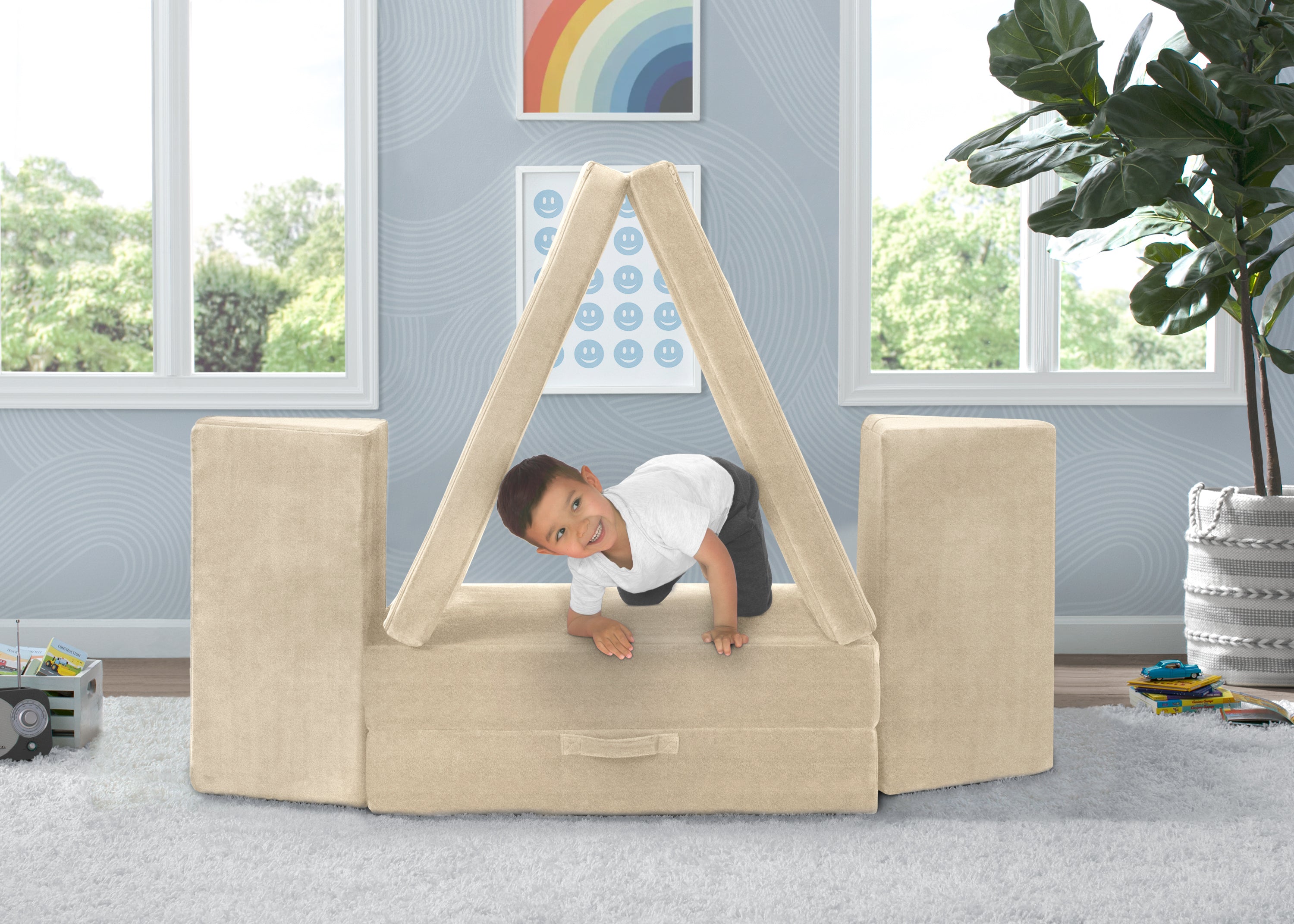 Cozee Play Couch & 4-Piece Lounger Set - Kids Play Furniture for Indoor & Outdoor Use - Perfect for Playrooms, Living Rooms, and Backyard Fun