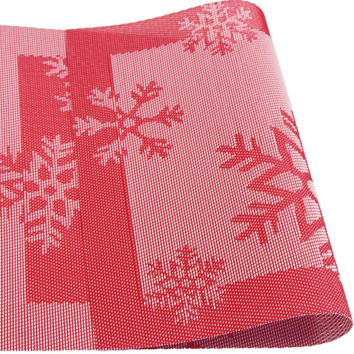 PIGCHCY Christmas Snowflake Woven Placemats Set of 4 - Heat Resistant, Washable & Easy Clean Table Mats for Dining Room Decor (Red) - Perfect for Holiday Parties, Family Gatherings & Festive Home Decor