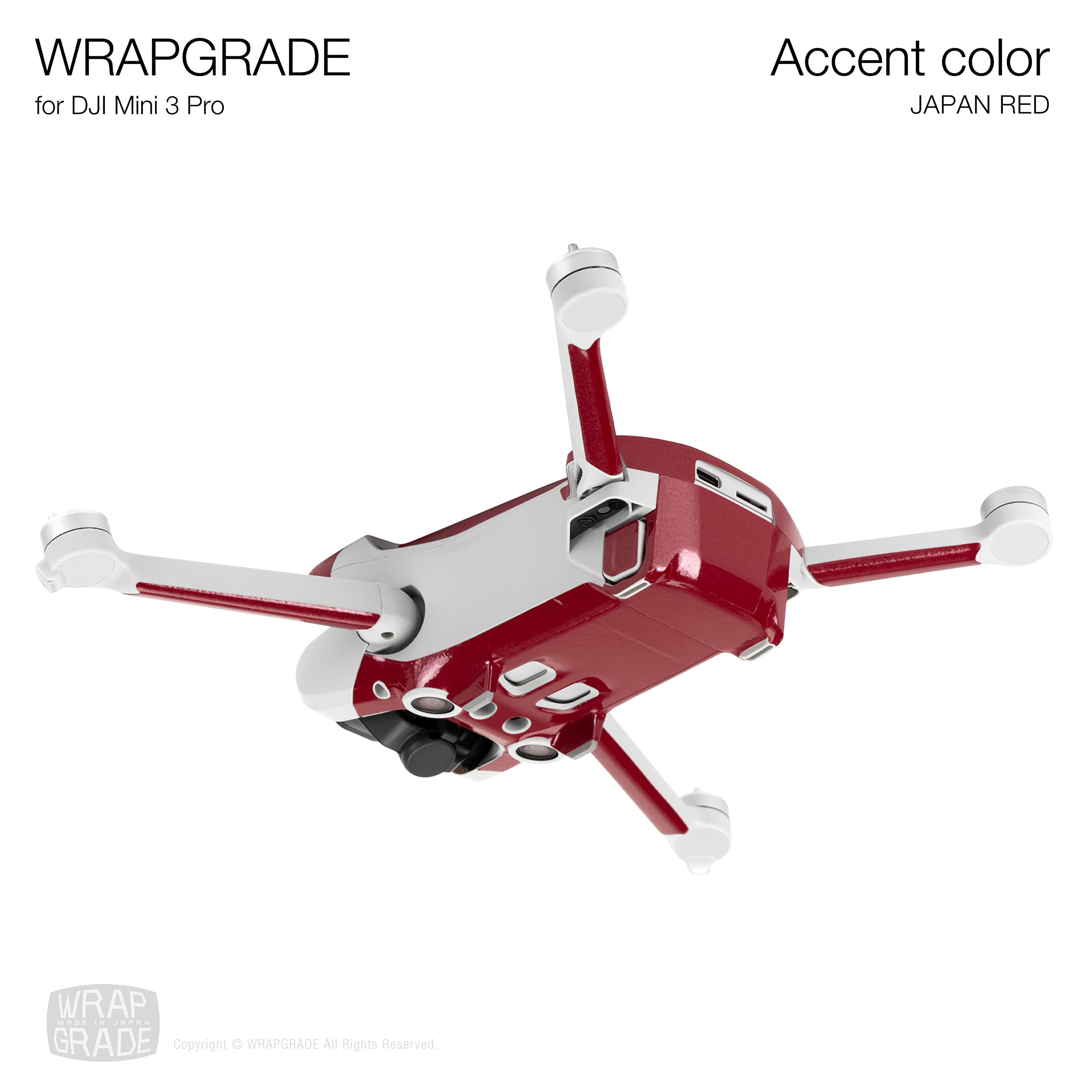 DJI Mini 3 Compatible Skin Wrap - Premium Japan Red Color Protective Cover | Perfect for Drone Protection, Customization & Aesthetic Enhancement | Ideal for Outdoor Aerial Photography & Travel Adventures