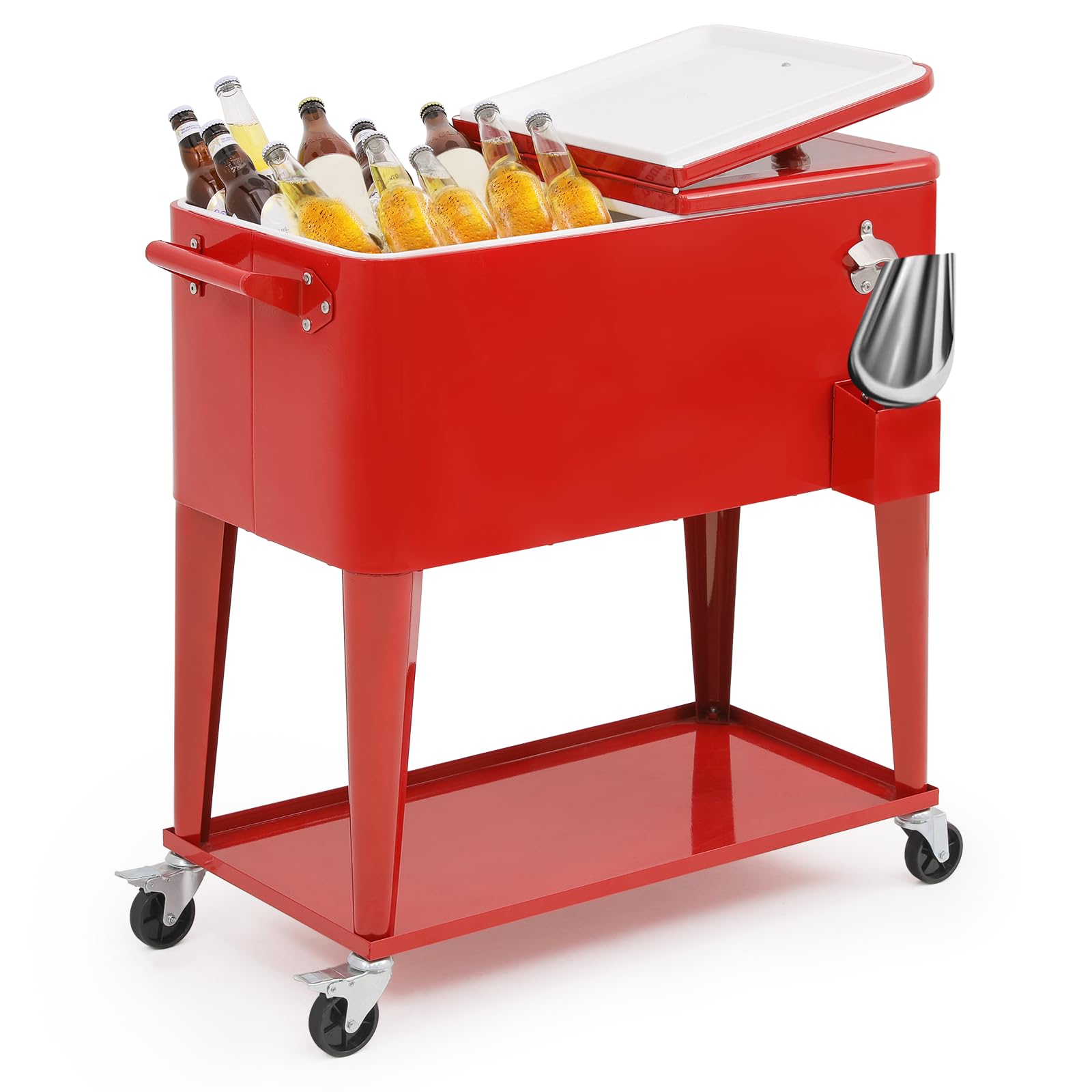 MADOG 50-Quart Rolling Cooler with Wheels - Insulated Outdoor Cooler for Picnics, Camping, Beach, Tailgating & Backyard Parties - Perfect for Patio, Deck & BBQ Gatherings
