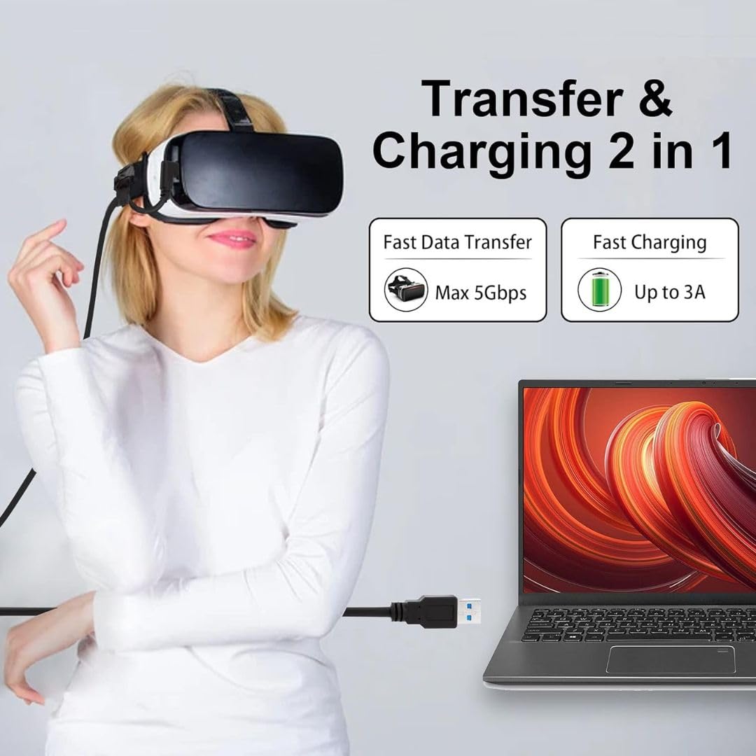 Samsung USB C Fast Charging Cable 3m 5A - 90 Degree Right Angle Connector, Compatible with Samsung Galaxy S23/S22/S21, Note 20, iPad Pro, MacBook & All USB-C Devices - Perfect for Gaming, Travel & Car Charging (Black)