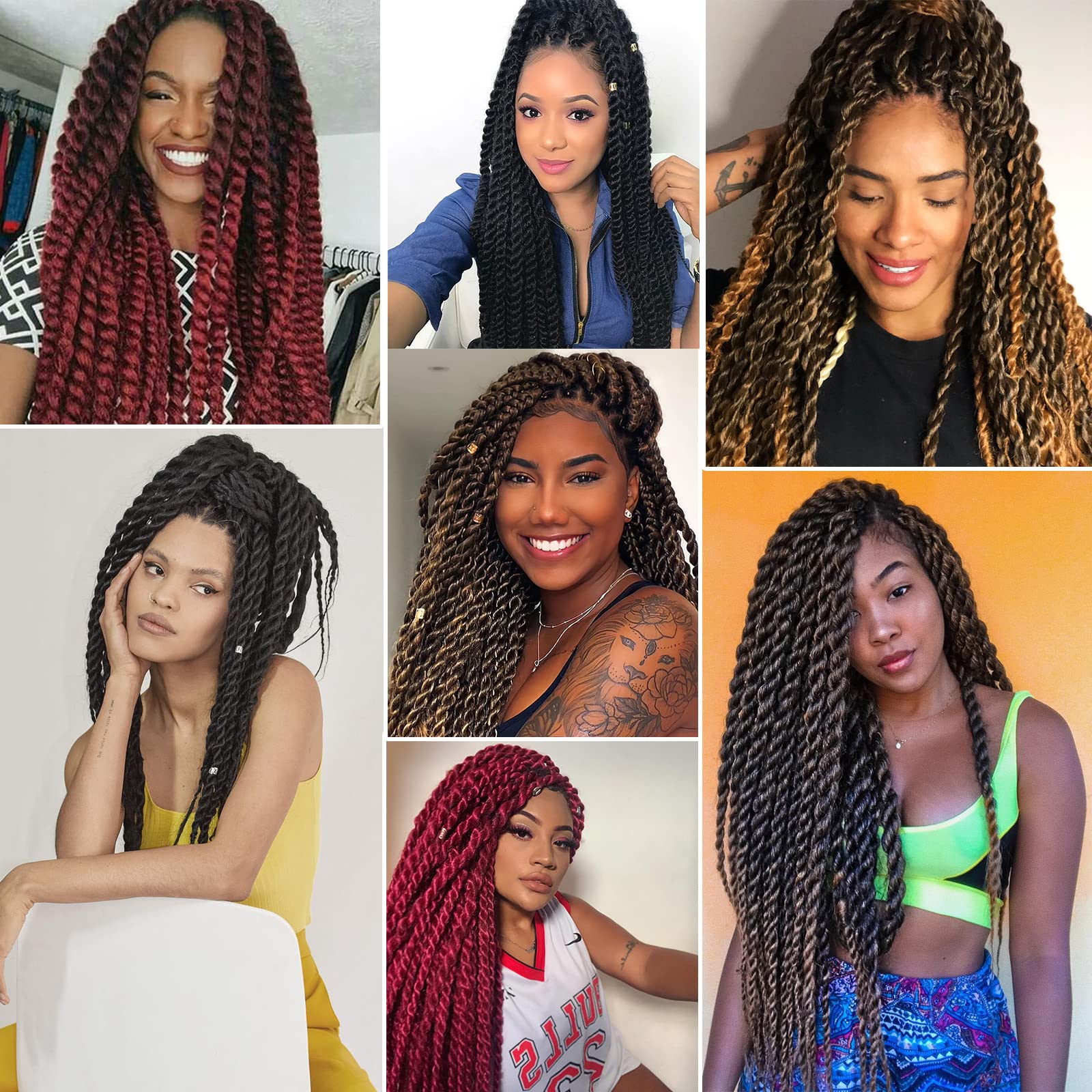 Admutty Havana Twist Crochet Hair - 22 Inch 6 Packs Jumbo Senegalese Twist Crochet Braids (350#) - Natural Looking Protective Style for Black Women | Perfect for Daily Wear, Parties & Special Occasions