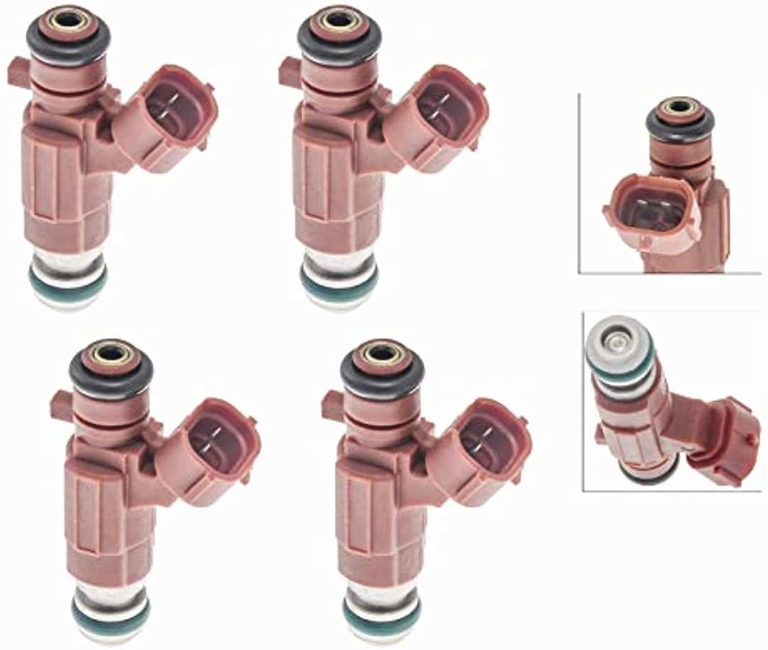 4Pcs Fuel Injectors with Connector Plug Harness Pigtail Wire - FBJB100 16600-5L300 - Compatible with 2000-2002 Nissan Sentra 1.8L - Direct Replacement for OEM Parts - Perfect for Engine Performance Upgrades & Fuel System Maintenance