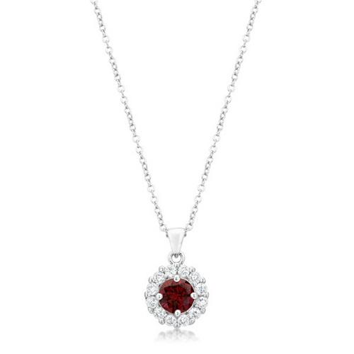 Bella Bridal Garnet Red Pendant Necklace – Elegant Jewelry for Weddings, Prom & Special Occasions