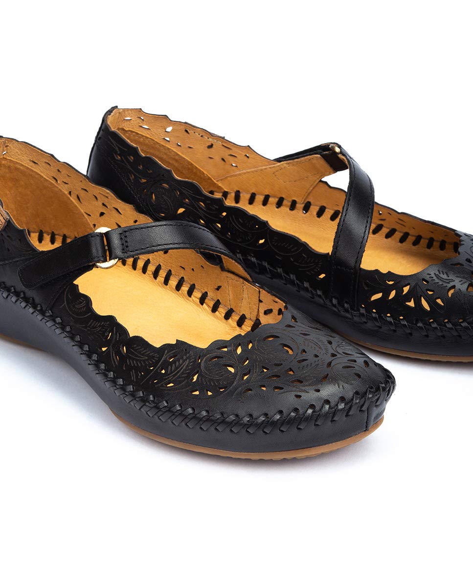PIKOLINOS Women's Leather Ballerina Flats - Comfortable P. Vallarta Style Ballet Shoes for Work, Travel & Casual Wear