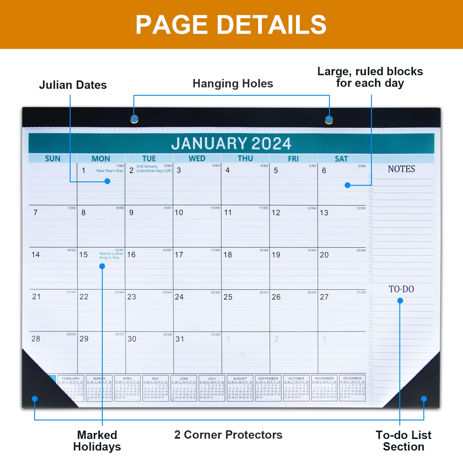 2025-2026 18-Month Large Desk & Wall Calendar Planner (17