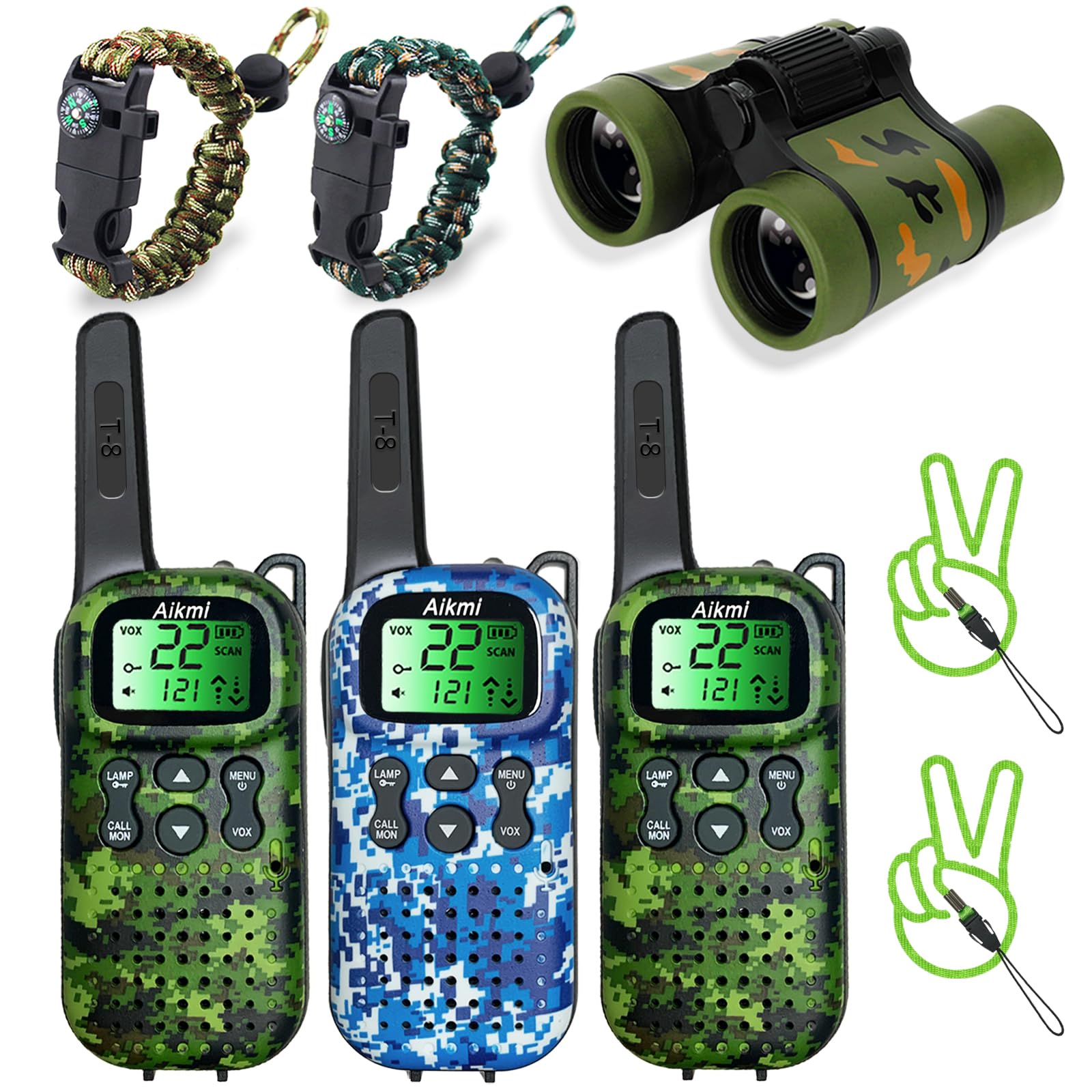 Best Walkie Talkies for Kids - Long Range 2 Way Radios for Boys & Girls Ages 5-10 | Perfect Outdoor Toys for Camping, Hiking, Hunting & Birthday Gifts (Green, Blue) | Ideal for Family Adventures & Backyard Games