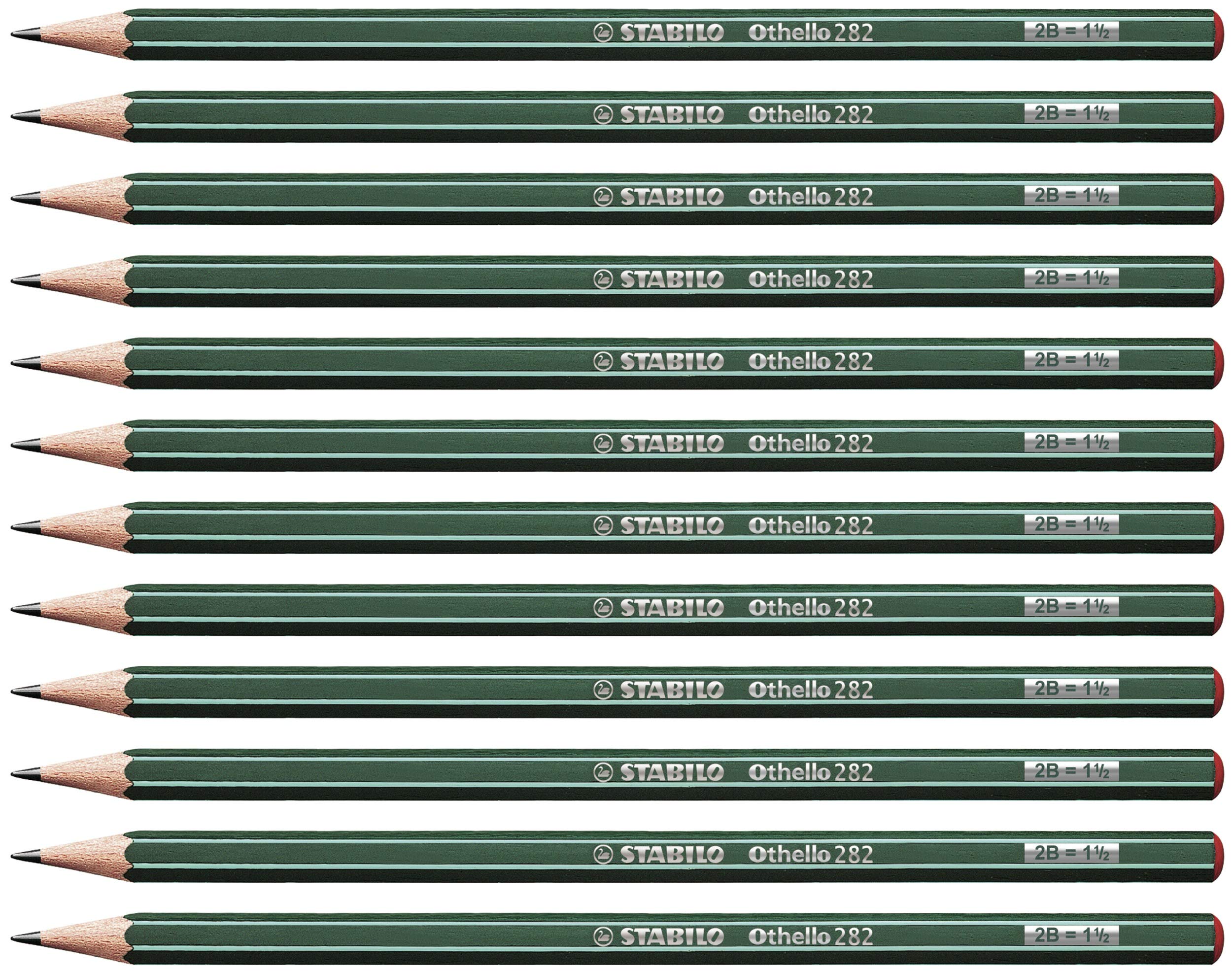 Stabilo Othello Graphite Pencils 2B - 12 Pack for Sketching, Drawing & Art Projects | Professional Quality Artist Pencils for Beginners & Experts