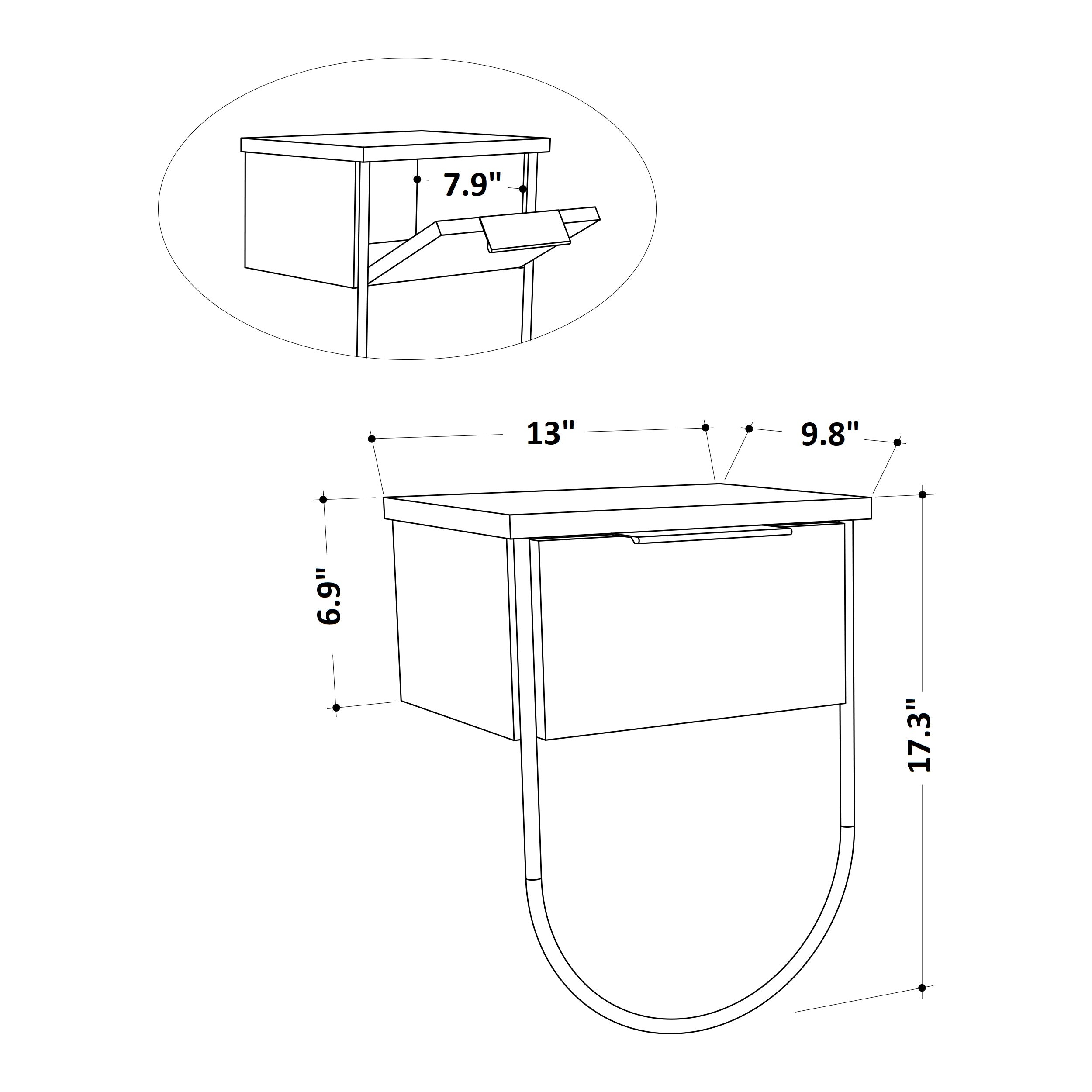 Modern Nightstand with USB Ports - Wooden Bedside Table with Drawer for Bedroom, Living Room & Office - Perfect for Storage & Charging Devices