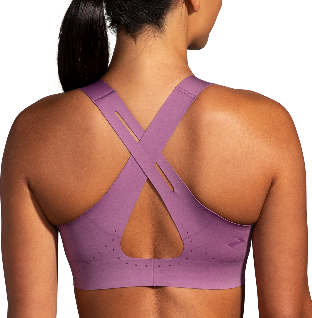 Women's Dare Crossback Run Bra 2.0 - High Impact Sports Bra for Running & Workouts - Breathable & Supportive Activewear (Washed Plum) - Perfect for Gym, Yoga & High-Intensity Training