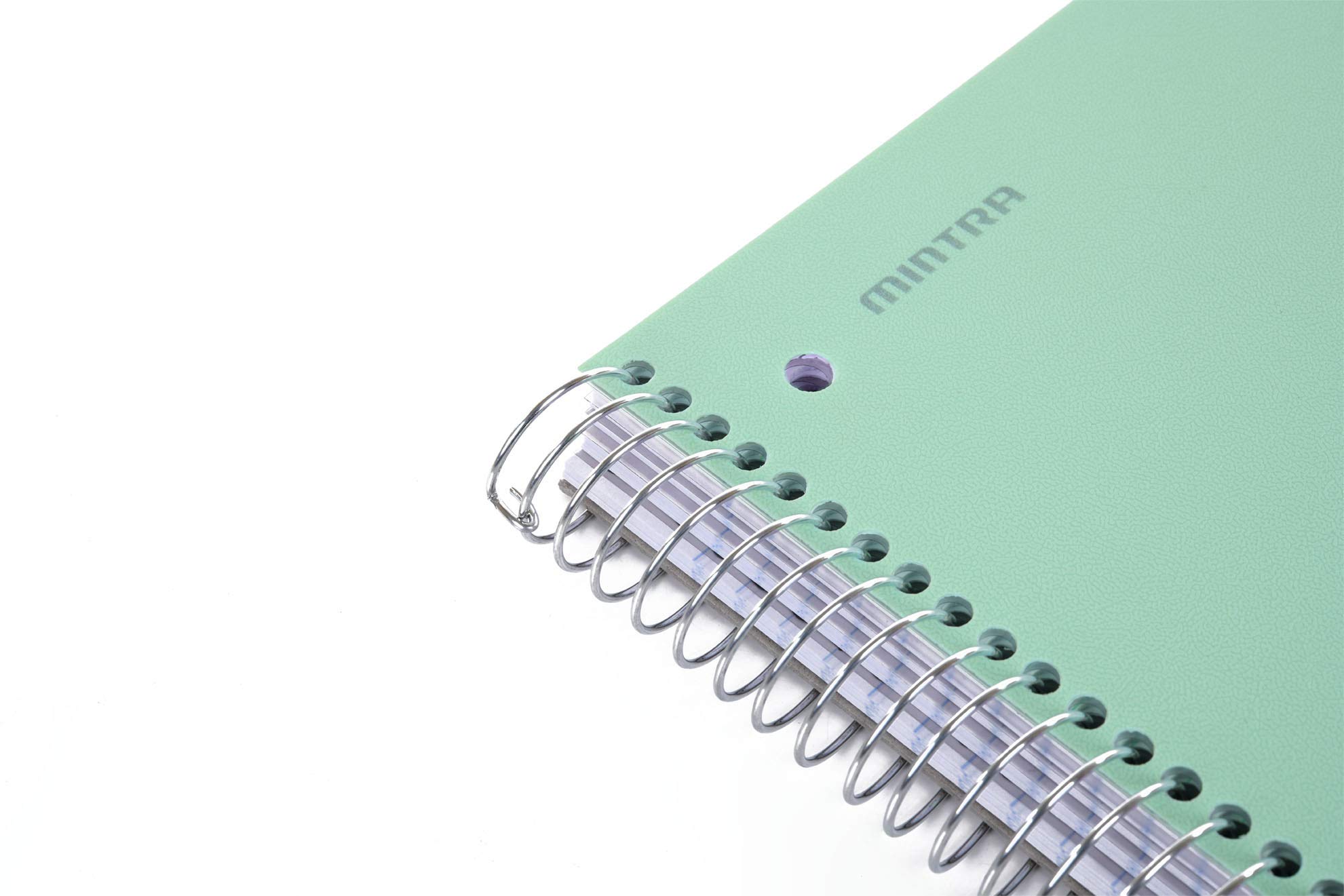 Mintra 5-Subject Spiral Notebook - 200 Sheets, 5 Poly Pockets, College Ruled, Sage Green | Durable for School, Office & Business Use | Perfect for Note-Taking, Journaling & Organization
