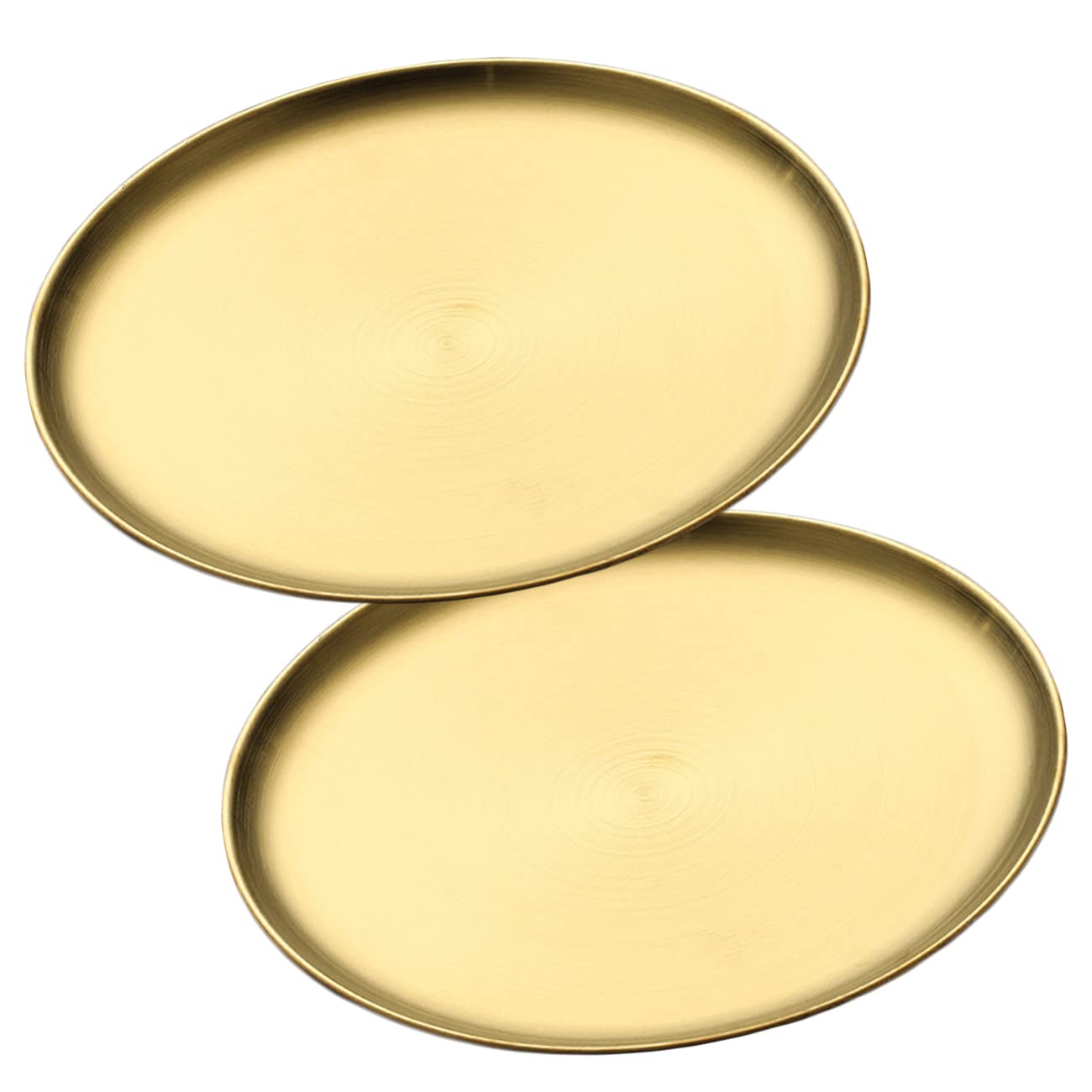 Premium 304 Stainless Steel Gold Plates Set - 2 Pack 10 Inch Round Serving Trays for Dinner, Salad & Breakfast | Elegant Metal Platters for Kitchen, Picnic, Party & Wedding Buffet (10x10 Inch)