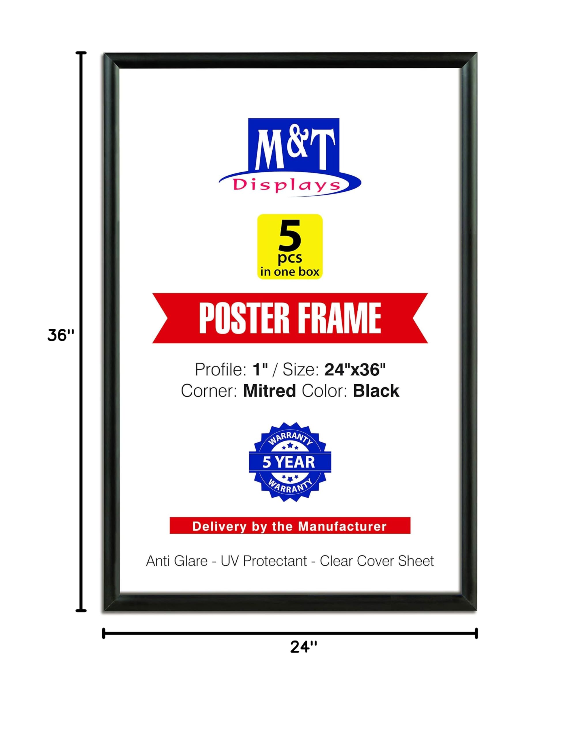 24x36 Inch Black Aluminum Snap Poster Frame - 1