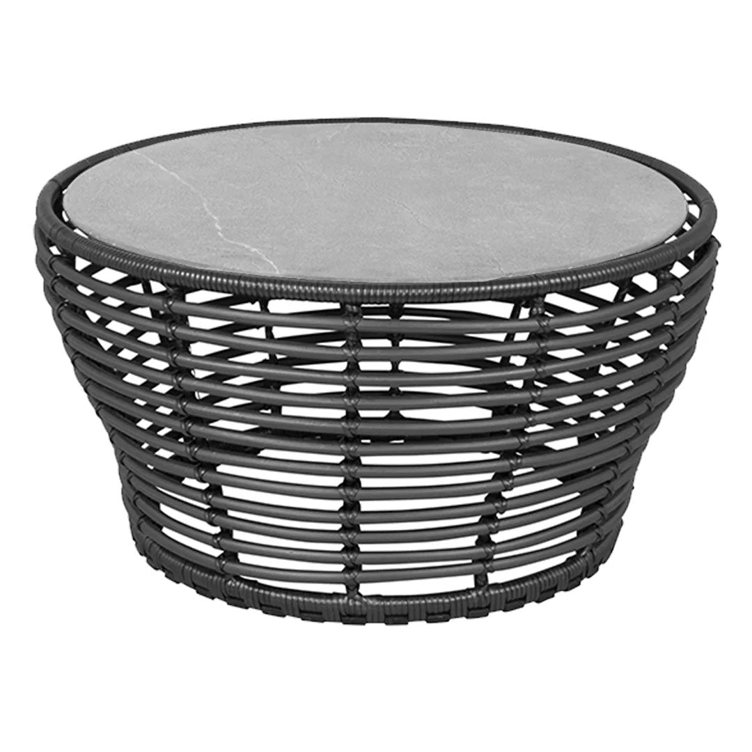 Outdoor Wicker Coffee Table - Medium Size, Weather-Resistant Rattan Basket for Patio, Garden, and Poolside Relaxation