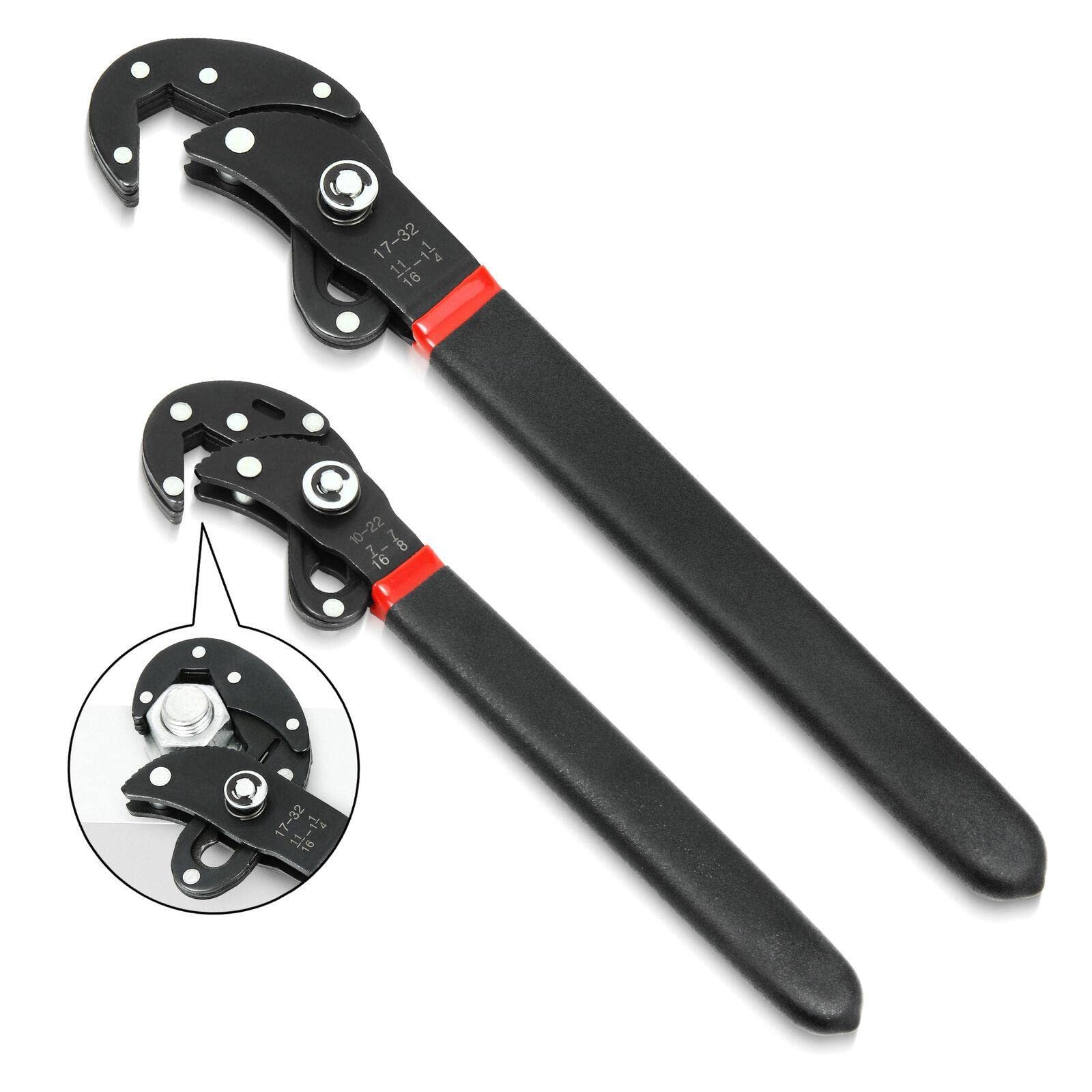 StateOJ 2-Piece 8-Inch & 11-Inch All-Purpose Muscle Wrench Set - Professional Mechanic Tools for Automotive Repair, Home Improvement & DIY Projects | Durable Wrench Organizer Storage for Garage & Workshop