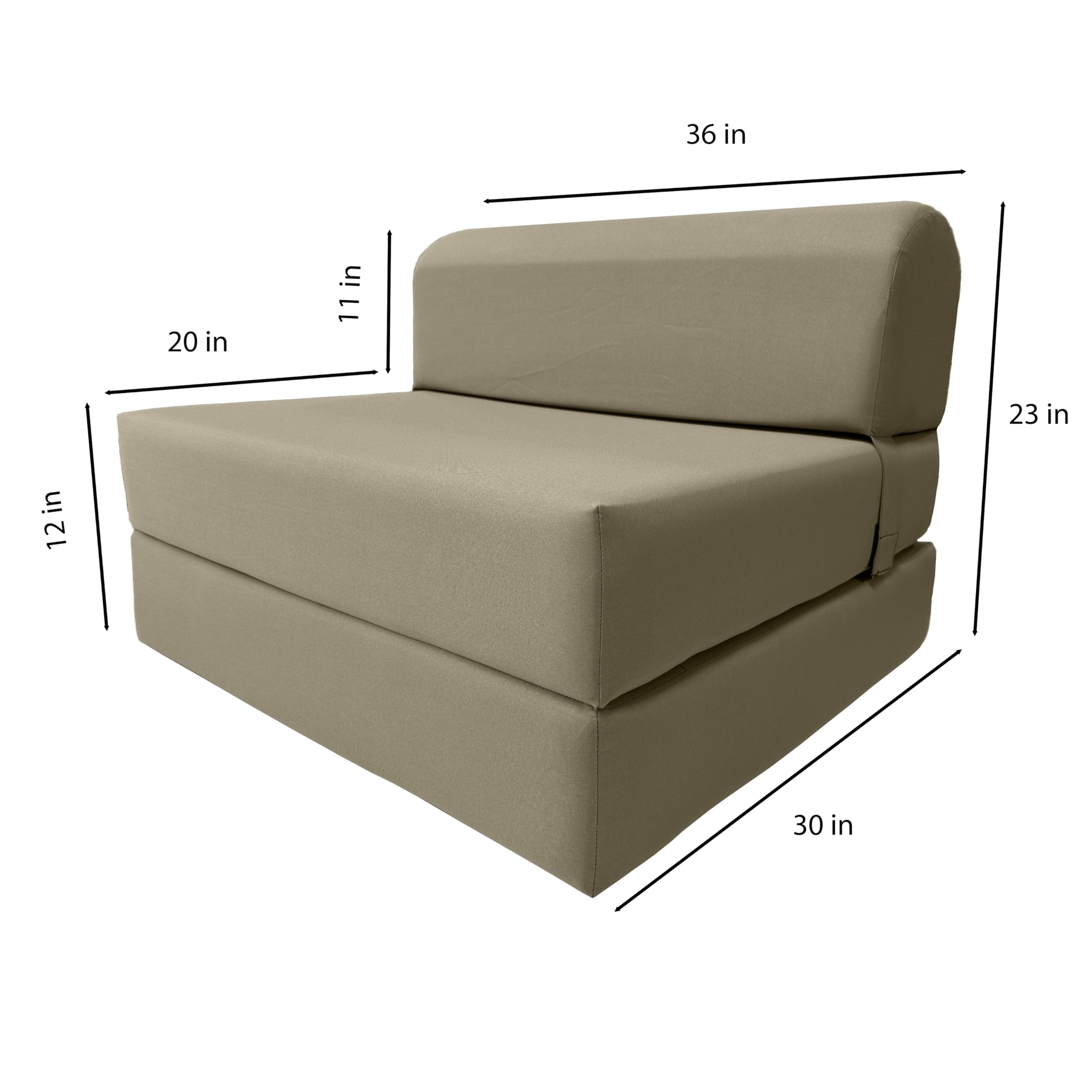 D&D Futon Furniture Sleeper Chair Folding Bed - Convertible Studio Sofa Guest Bed with High Density Foam Mattress (70