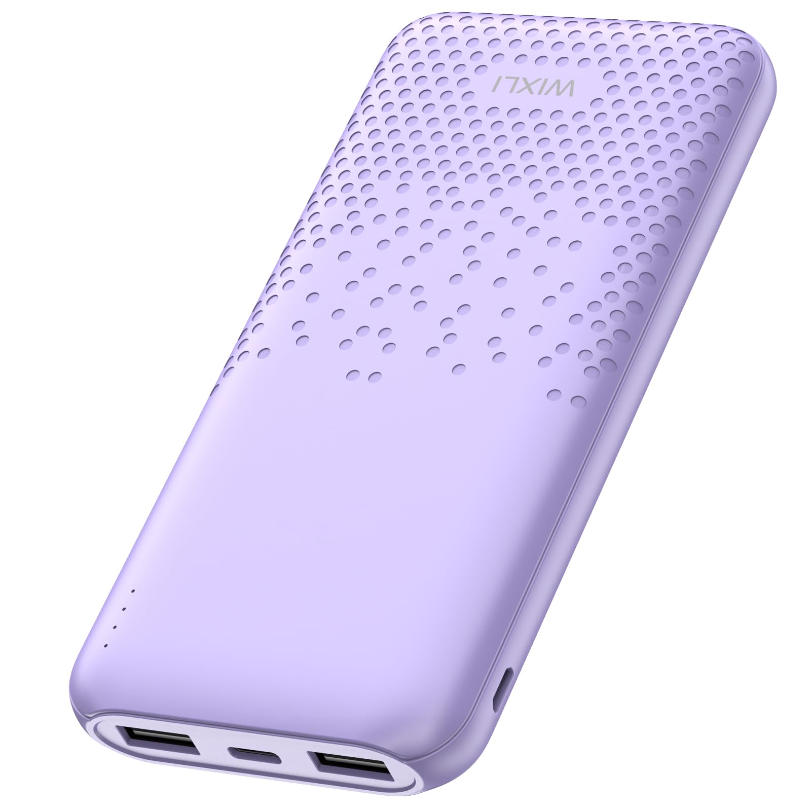 Slim 10000mAh Portable Charger - Ultra Compact Dual USB Power Bank for iPhone 15/14/13/12/11 Pro, Samsung S22/S21, Google Pixel, AirPods & More - Fast Charging External Battery Pack (Purple) | Perfect for Travel, Camping & Emergency Power Backup