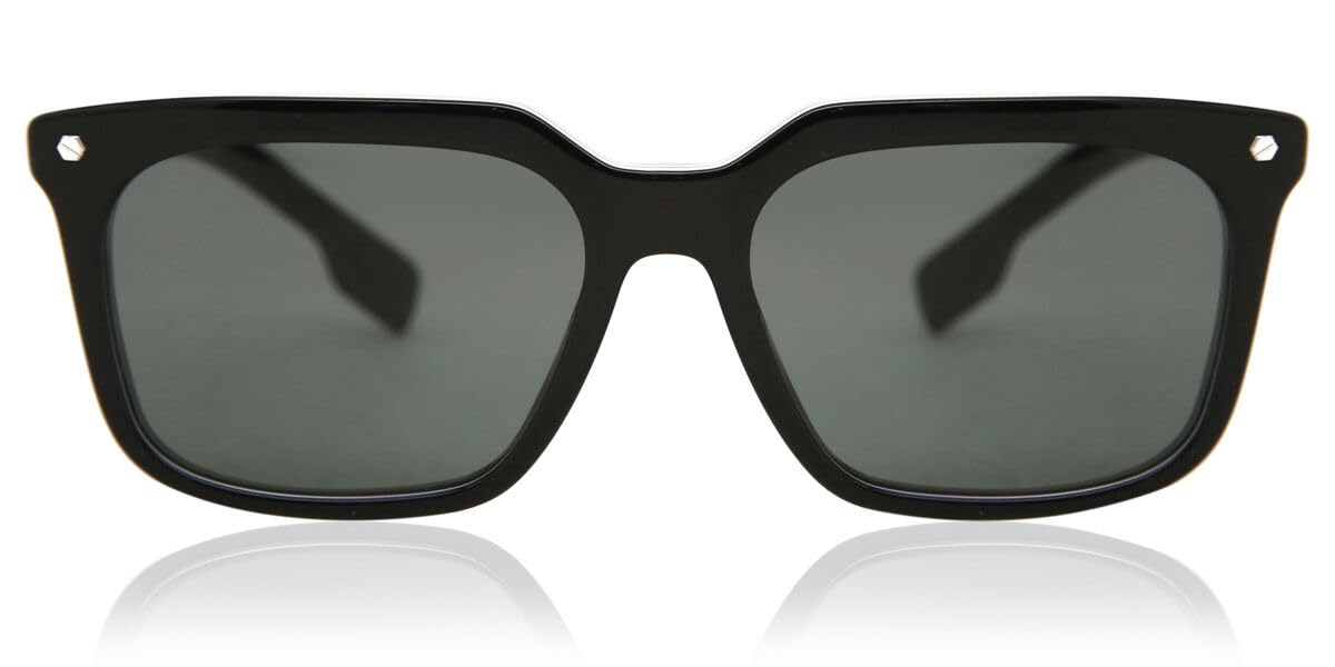 BURBERRY BE 4337 379887 Sunglasses - Carnaby Black & Dark Grey Polarized Lenses for Women & Men | UV Protection, Fashion Luxury Eyewear for Driving, Travel & Outdoor Activities