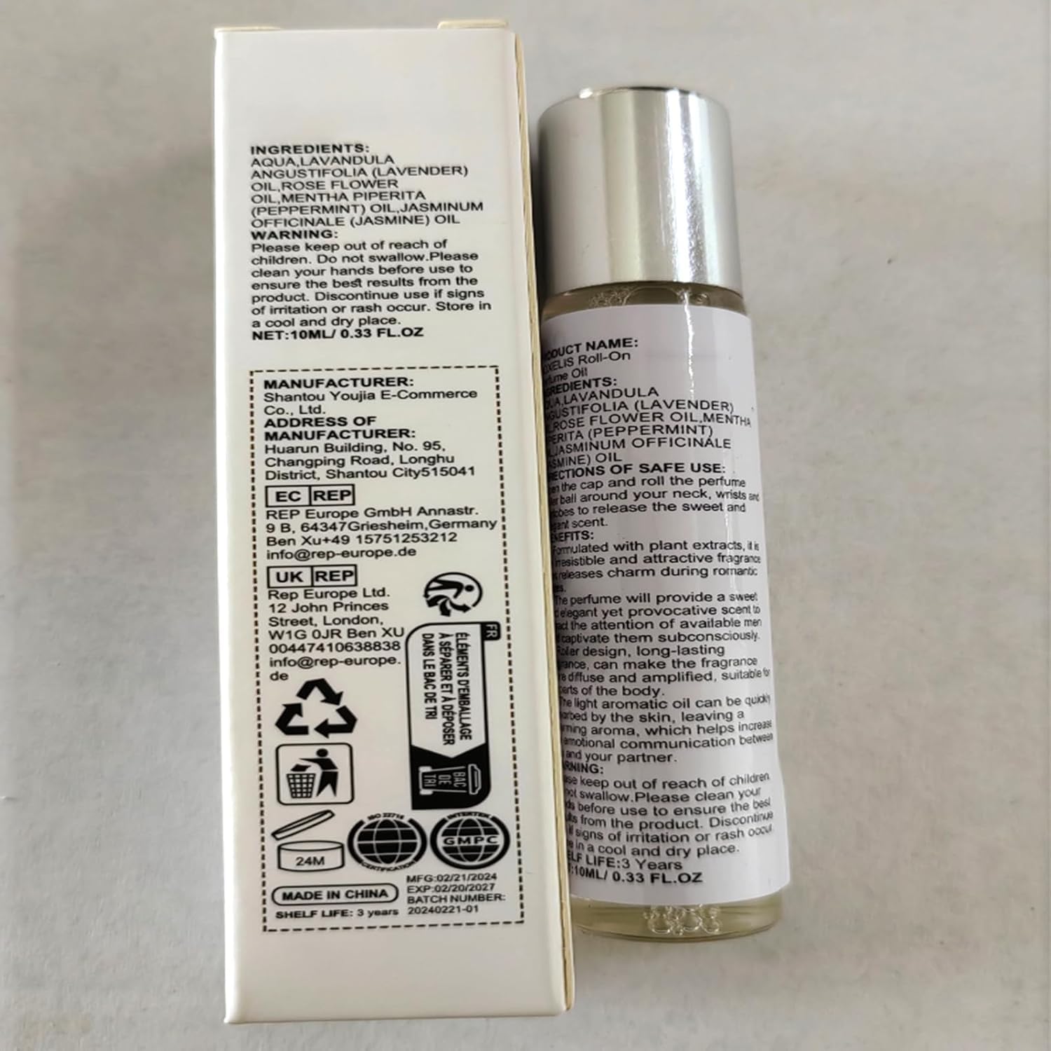 Premium Box Rose Perfume Oil for Men - Valentine's Day Gift, Long-Lasting Roll-On Fragrance, Portable Cologne for Him - Perfect for Date Nights, Office & Special Occasions