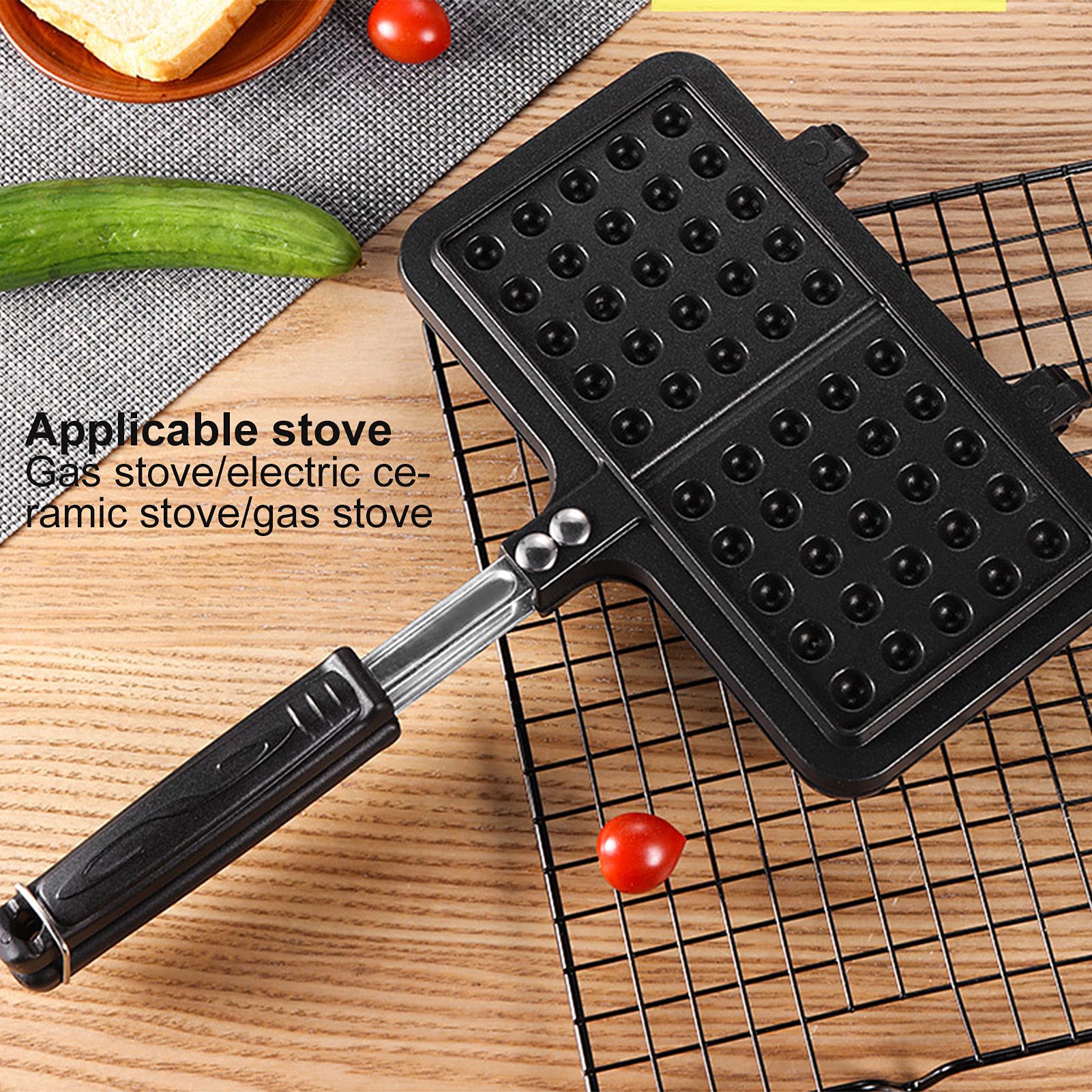 Alvinlite Non-Stick Belgian Waffle Maker - 8.1X4.3in Stovetop Waffle Iron with Easy Clean Surface - Perfect for Breakfast, Snacks & Desserts - Ideal for Camping, Picnics & Family Gatherings