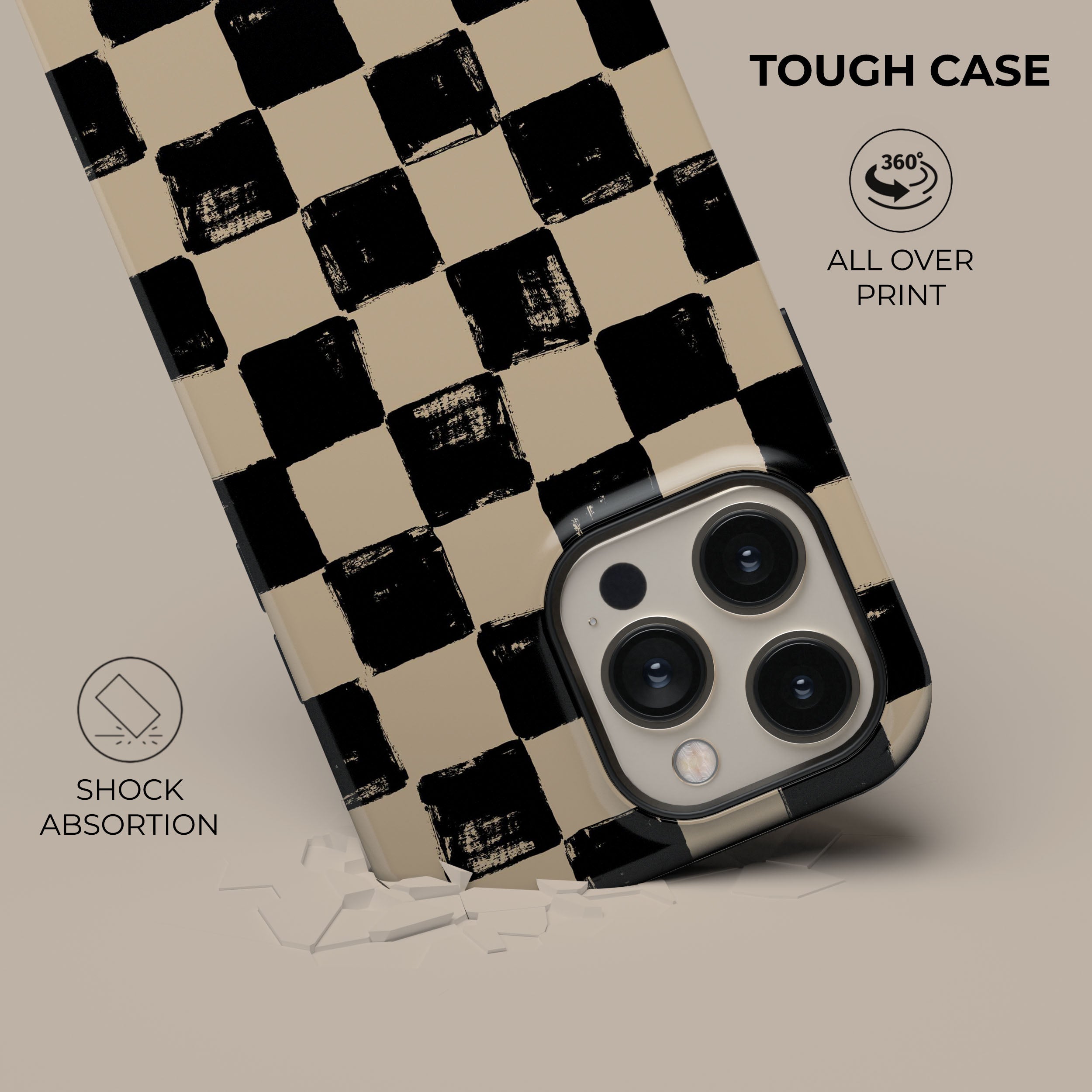 Premium Wooden Chess Board Phone Case - Elegant & Durable Design for iPhone & Samsung - Perfect for Chess Lovers, Travel & Gift Giving