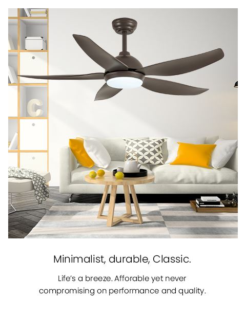 Fanco Galaxy 5 38/48/56 Inch DC LED Ceiling Fan with Remote Control - Energy Efficient Quiet Operation for Bedroom, Living Room & Outdoor Spaces
