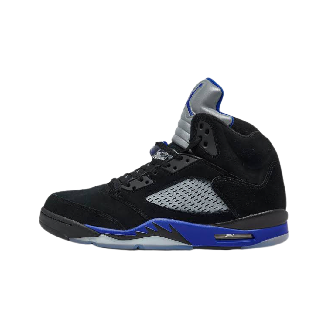 Air Jordan 5 Retro Black Racer Blue Basketball Shoes - Men's High-Top Sneakers for Streetwear & Casual Style | Perfect for Basketball Games, Gym Workouts & Everyday Fashion