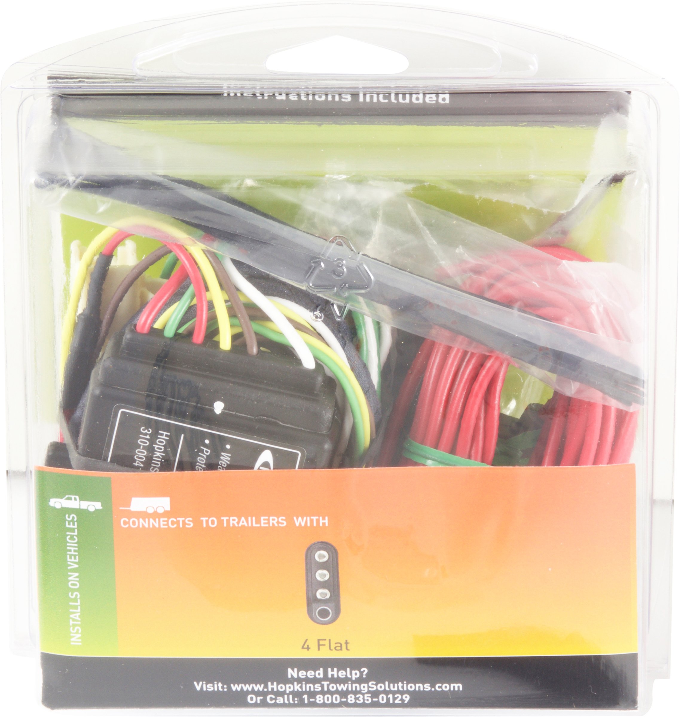 Hopkins 11141974 Plug-In Simple Wiring Kit - Easy Vehicle Trailer Light Connection for Trucks, SUVs & RVs | DIY Installation for Safe Towing
