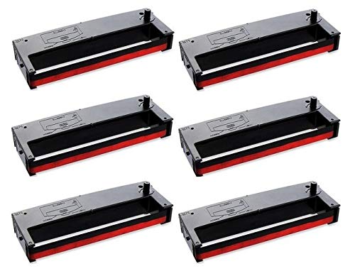Seikosha QR-120/420/520 Compatible Printer Ribbons - Black/Red Ink (6-Pack) - Replacement for Time Clock Systems - Perfect for Office, Retail, and Manufacturing Use (SEA021010)