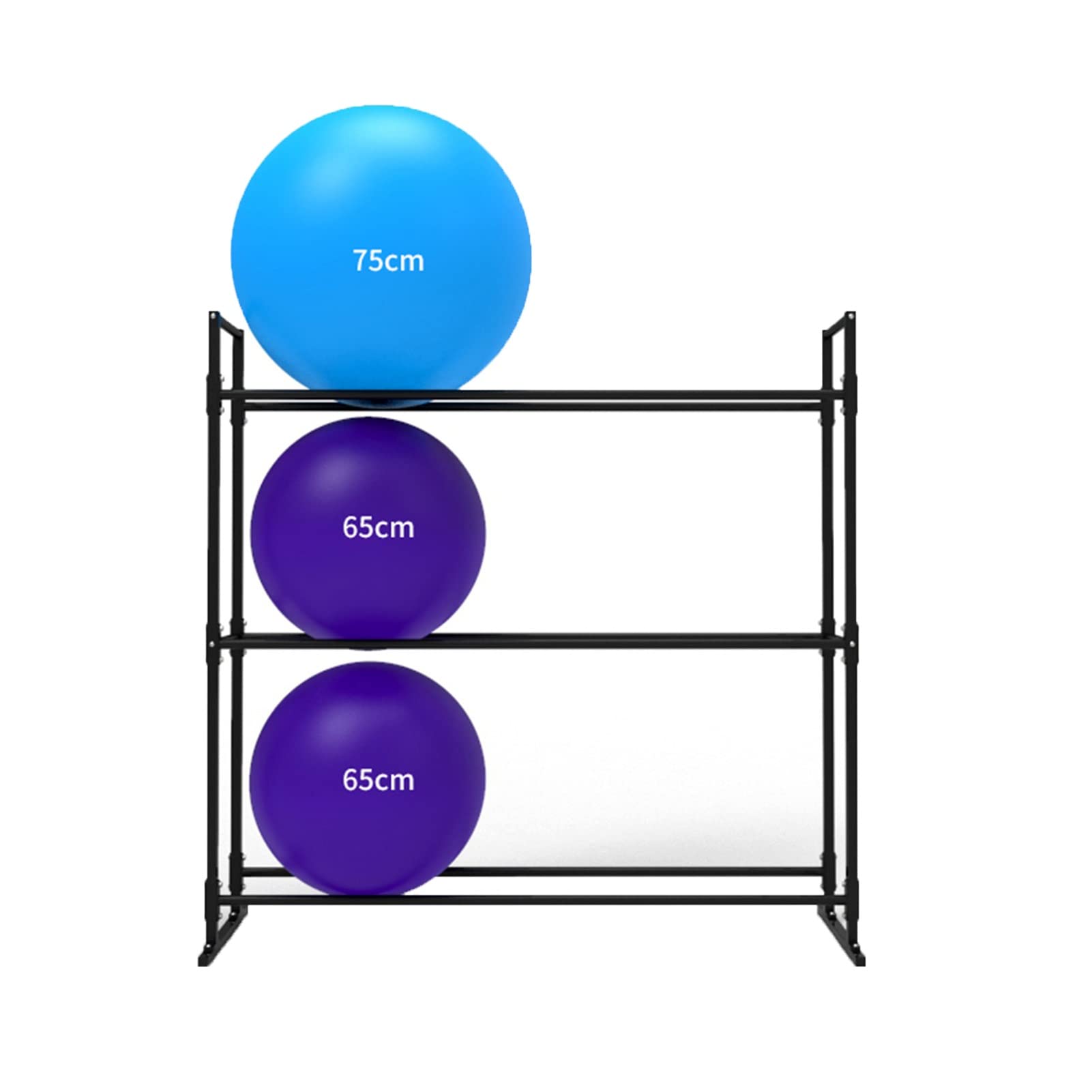 YLLFF Extra Large Yoga Ball Storage Rack - 2/3 Tier Space Saving Exercise Equipment Organizer for Home & Gym - Easy Assembly (155x50x163cm) - Perfect for Yoga Studios, Fitness Centers & Home Workouts