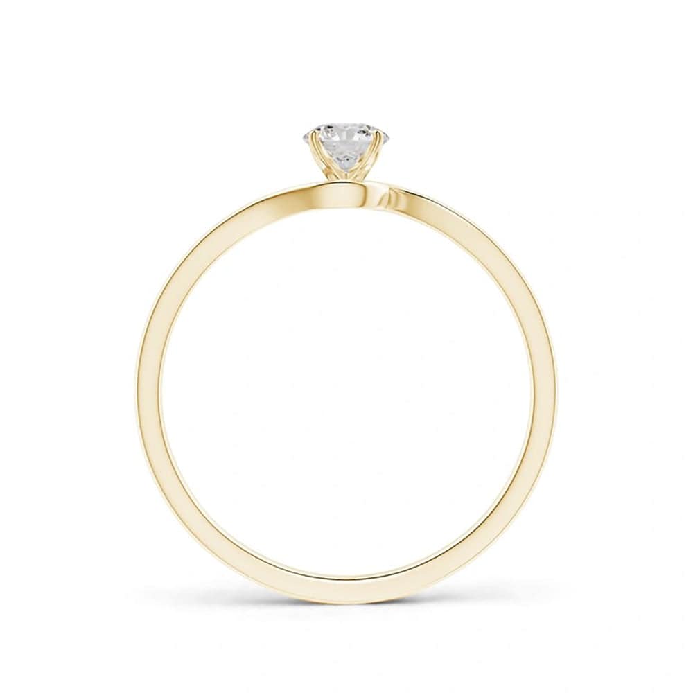 Lab Grown Diamond Solitaire Twist Promise Ring - Classic Round Cut Engagement Band for Women, Perfect for Anniversaries, Proposals & Special Occasions