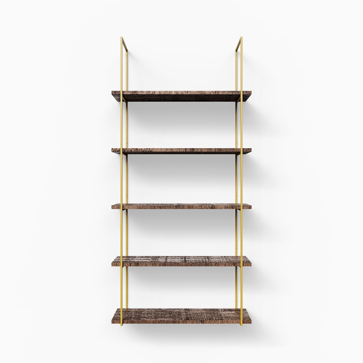 Lloyd Nutmeg Rustic 5-Tier Wooden Shelf - Stylish Storage Solution for Living Room, Bedroom & Kitchen Organization